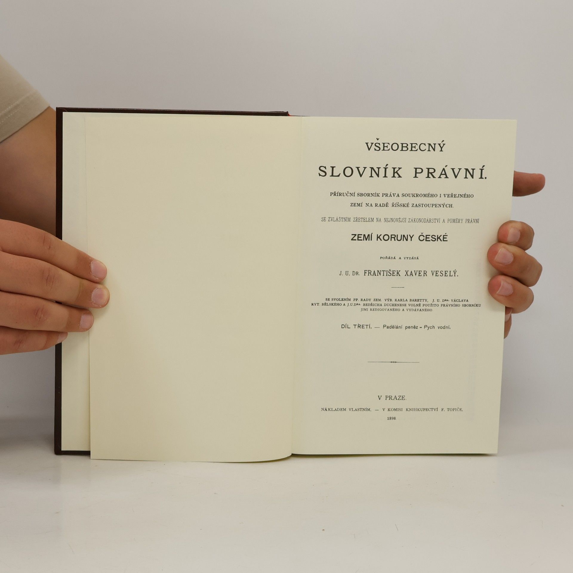 František Xaver Veselý Všeobecný slovník právní 3 (reprint)
