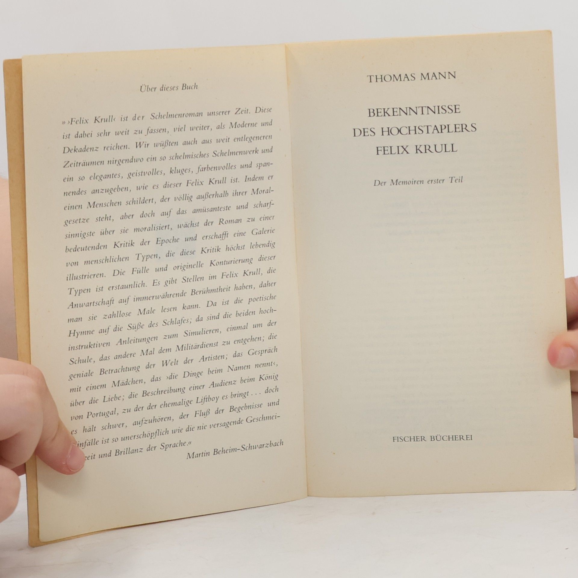 Thomas Mann Bekenntnisse des Hochstaplers Felix Krull