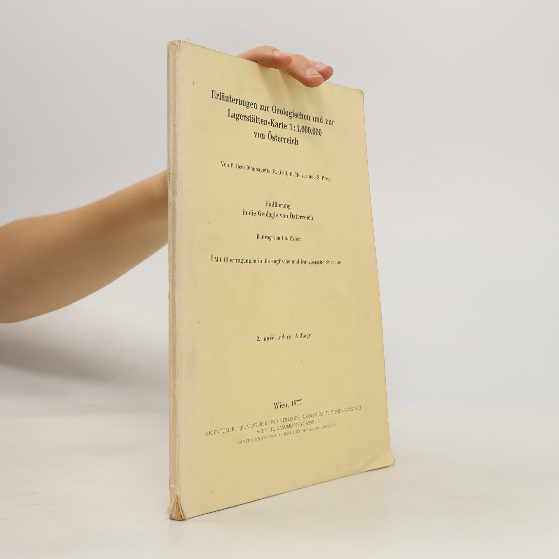Ch. Exner Einführung in die Geologie von Österreich