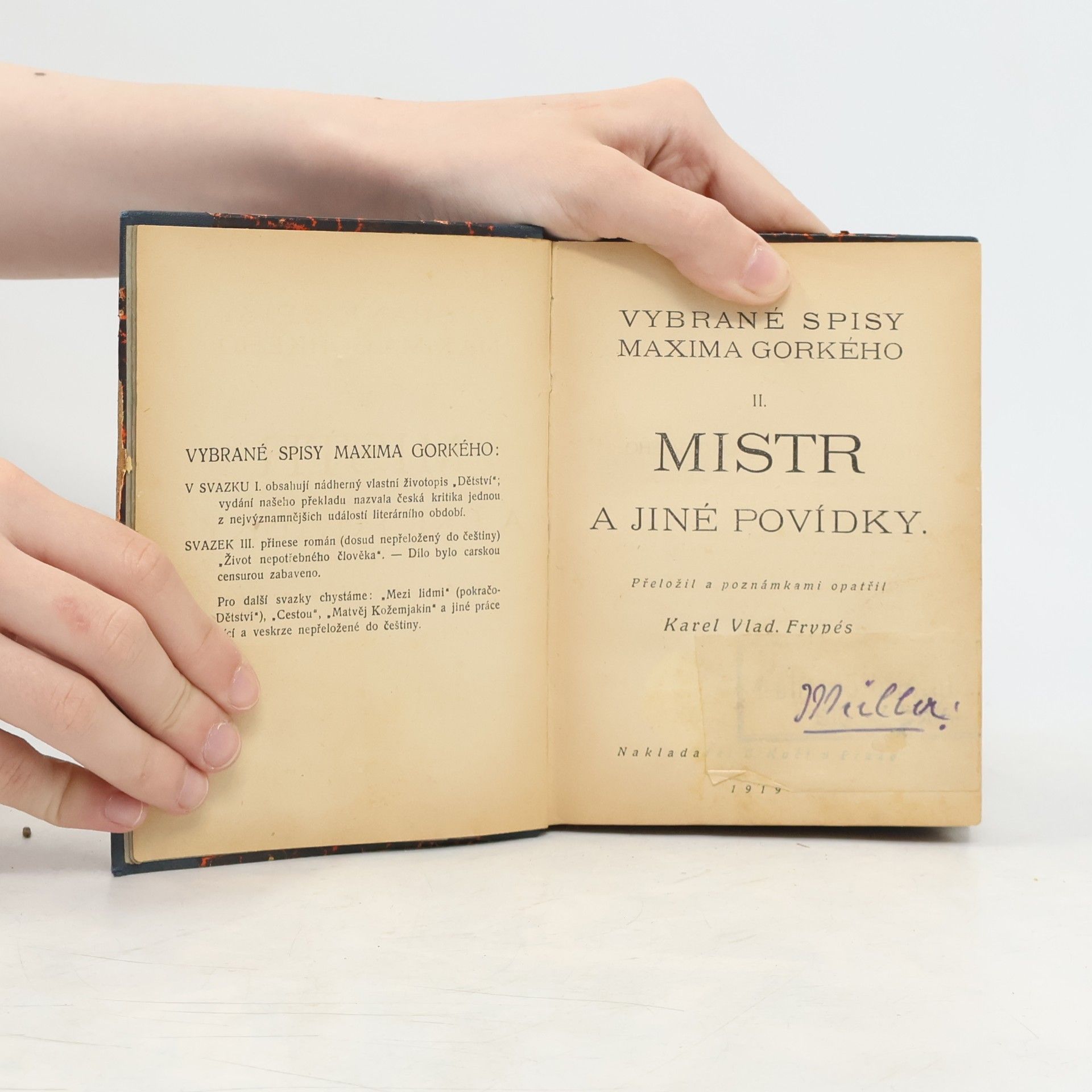 Maxim Gorky Vybrané spisy Maxima Gorkého II. Mistr a jiné povídky