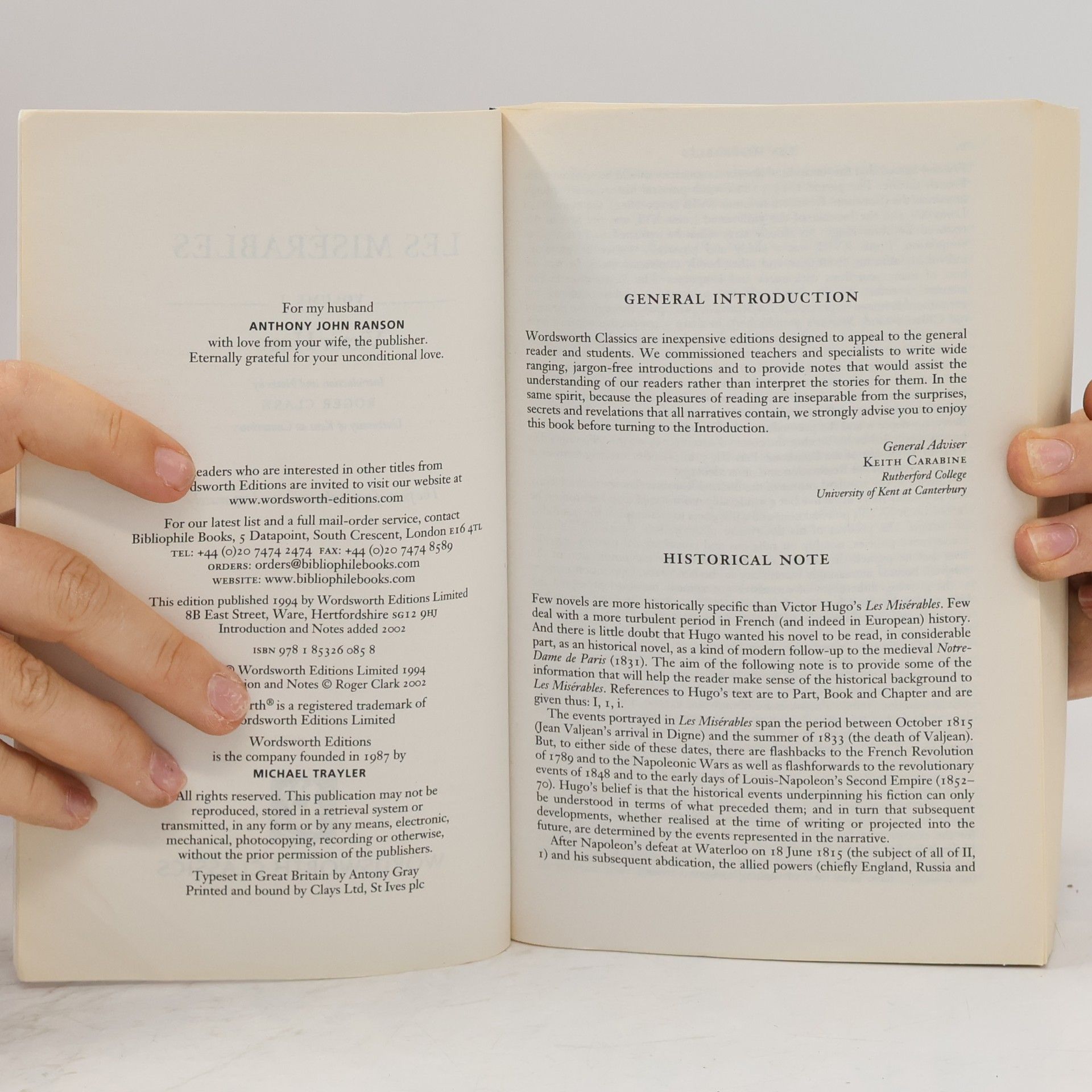 Victor Hugo Les Misérables. Volume One