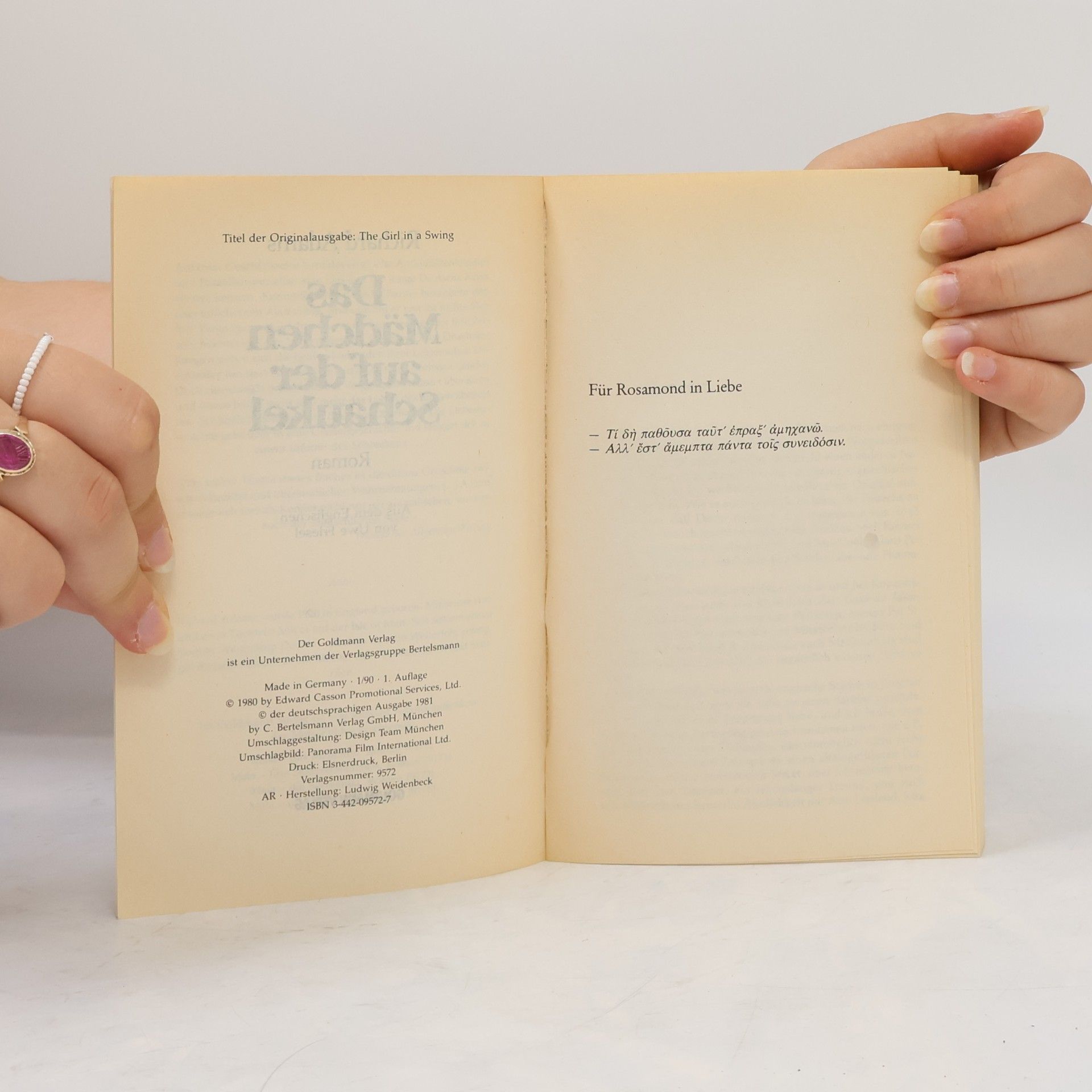 Richard Adams Das Mädchen auf der Schaukel. Roman. Das Buch zum Film.