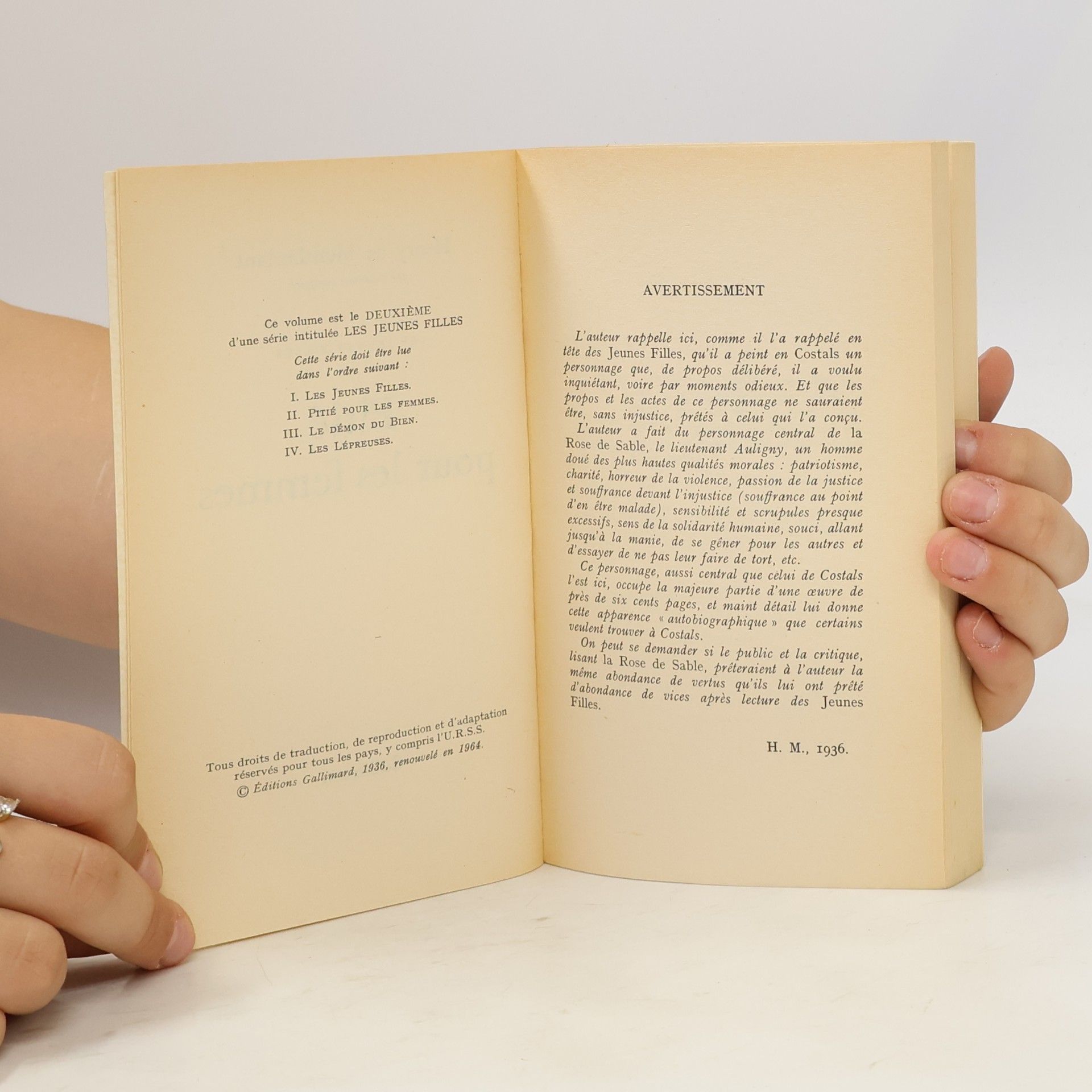 Henry de Montherlant Pitié pour les femmes