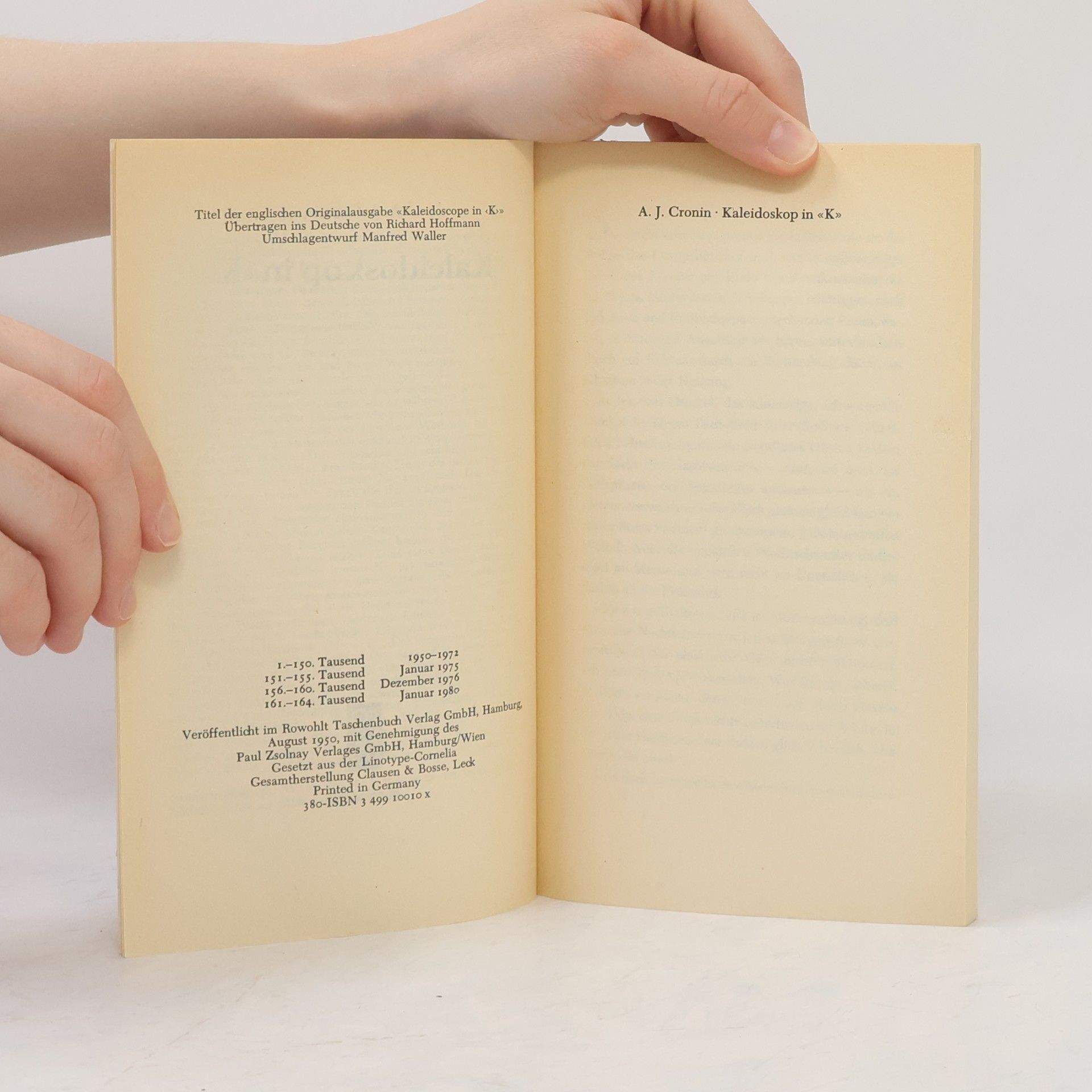 A. J. Cronin Kaleidoskop in "K"