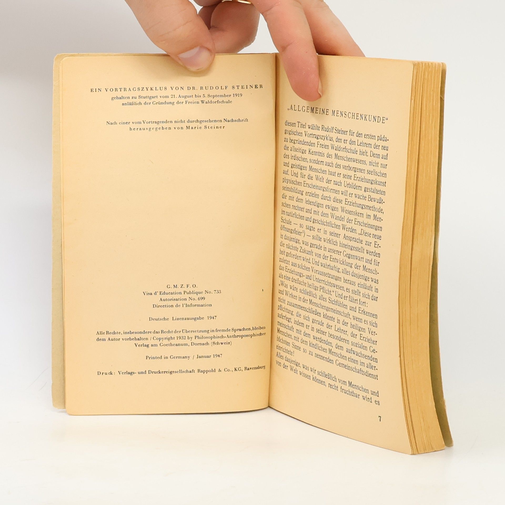 Rudolf Steiner Allgemeine menschenkunde