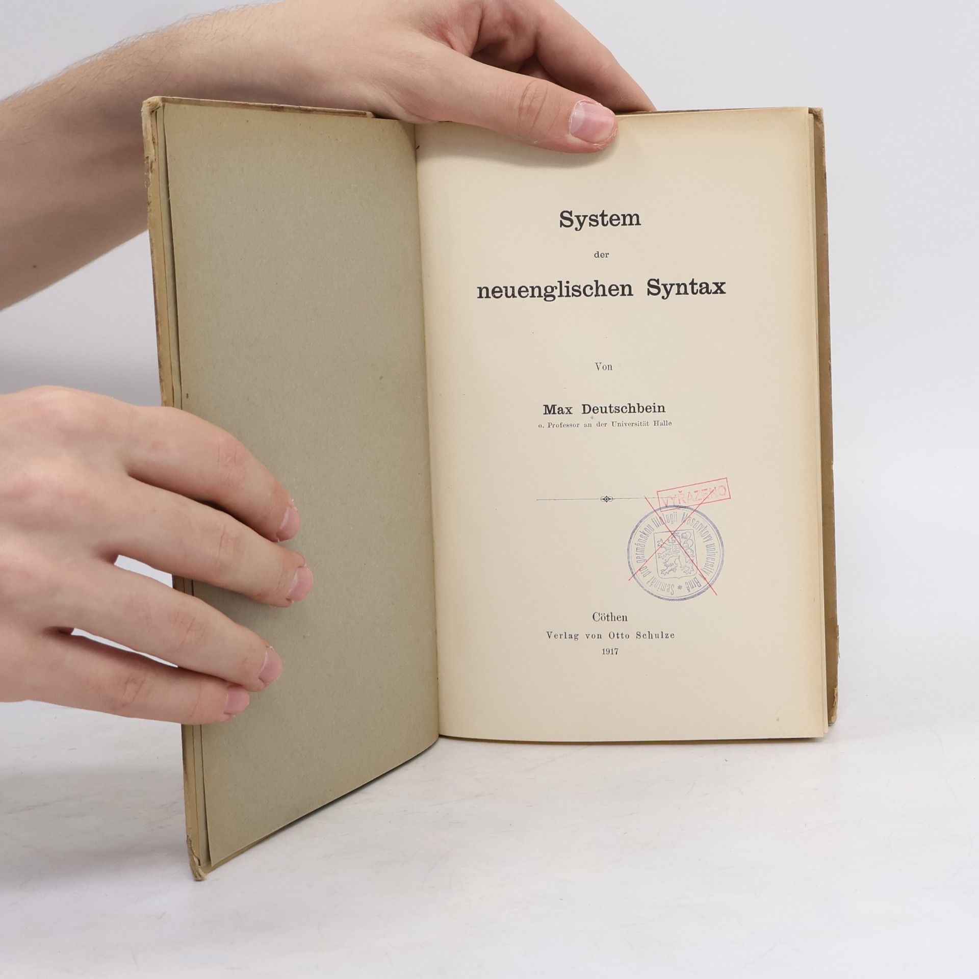 Max Deutschbein System Der Neuenglischen Syntax