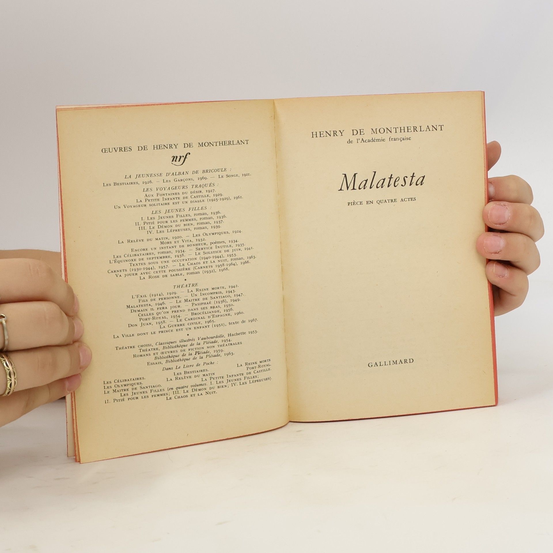 Henry de Montherlant Malatesta