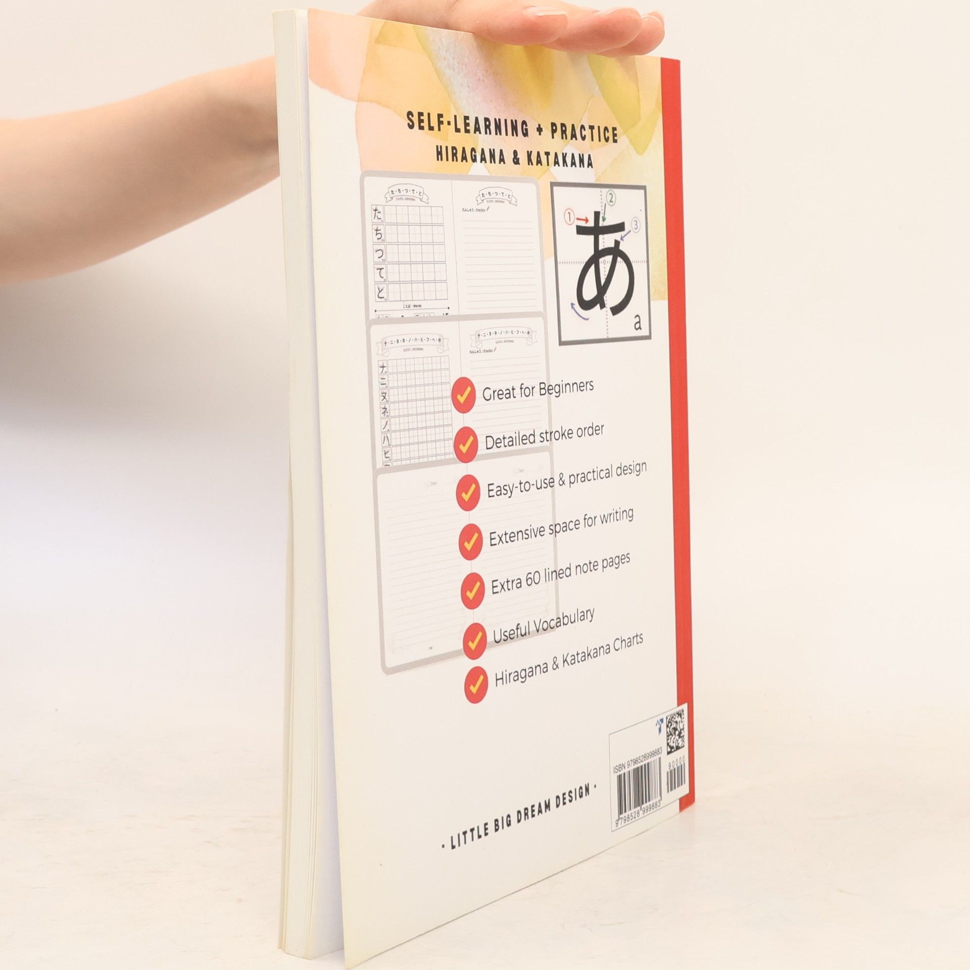 Dream Design Japanese Hiragana & Katakana Practice Workbook: For Beginners, Japanese Writing Workbook, Learn & Practice Japanese Alphabet (Go-Ju-On Charts & 60 Note Pages Included)