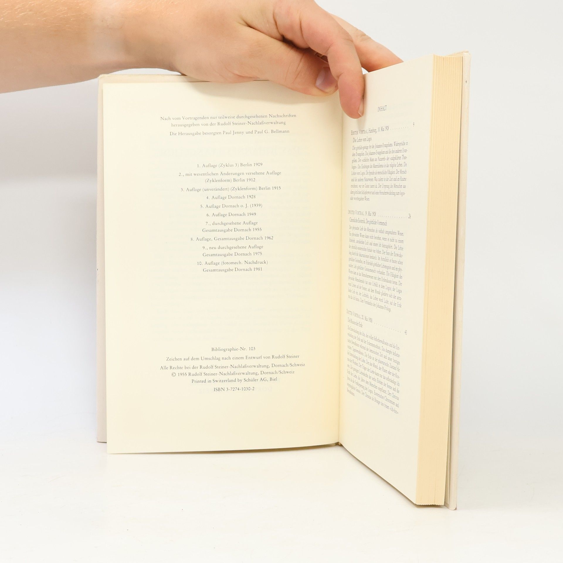 Rudolf Steiner Rudolf Steiner Gesamtausgabe: Schriften und Vorträge - 103: Das Johannes-Evangelium