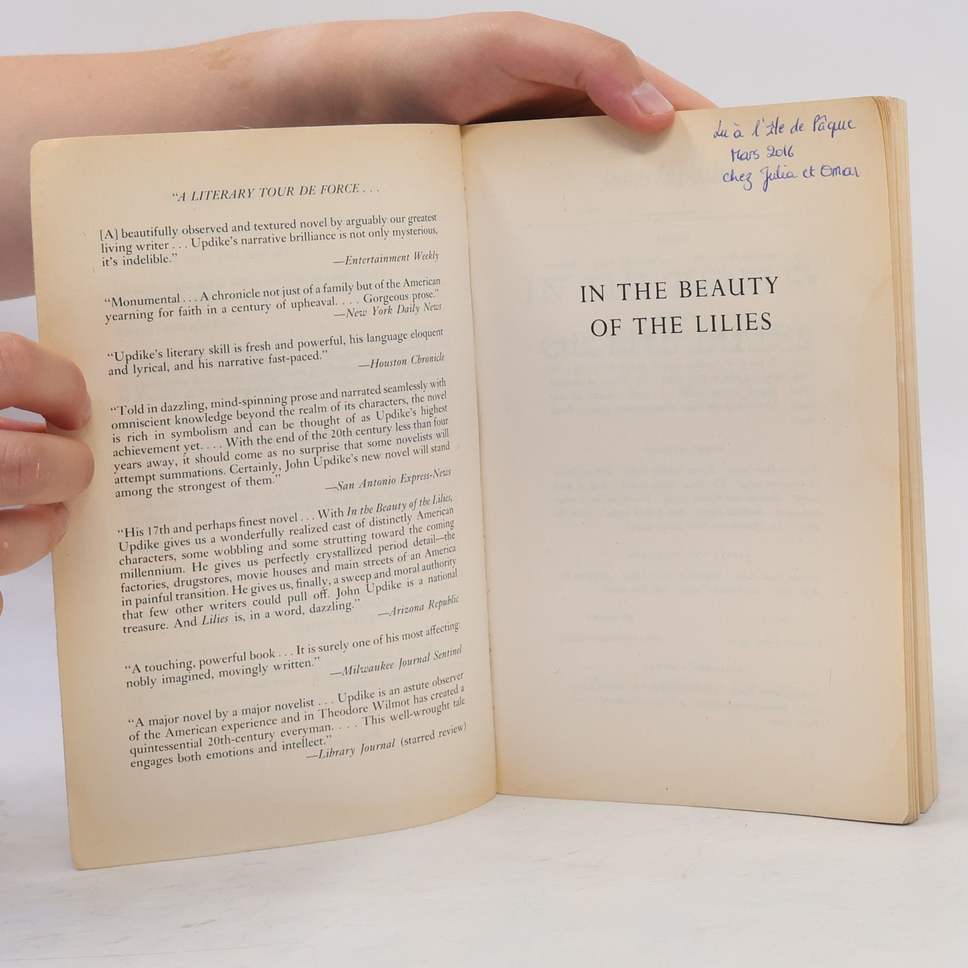 John Updike In the Beauty of the Lilies