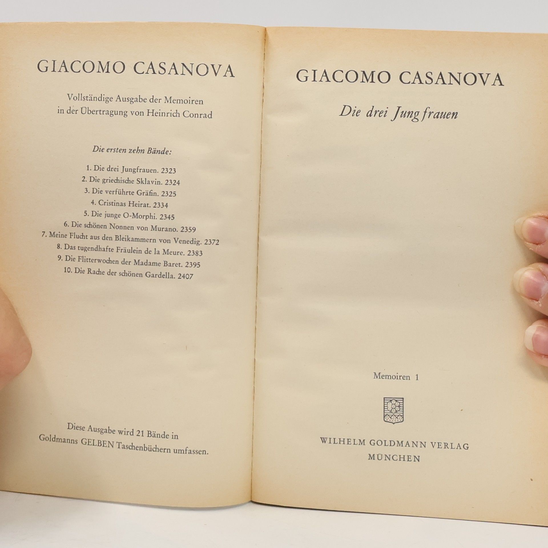 Giacomo Casanova Die drei Jung Frauen