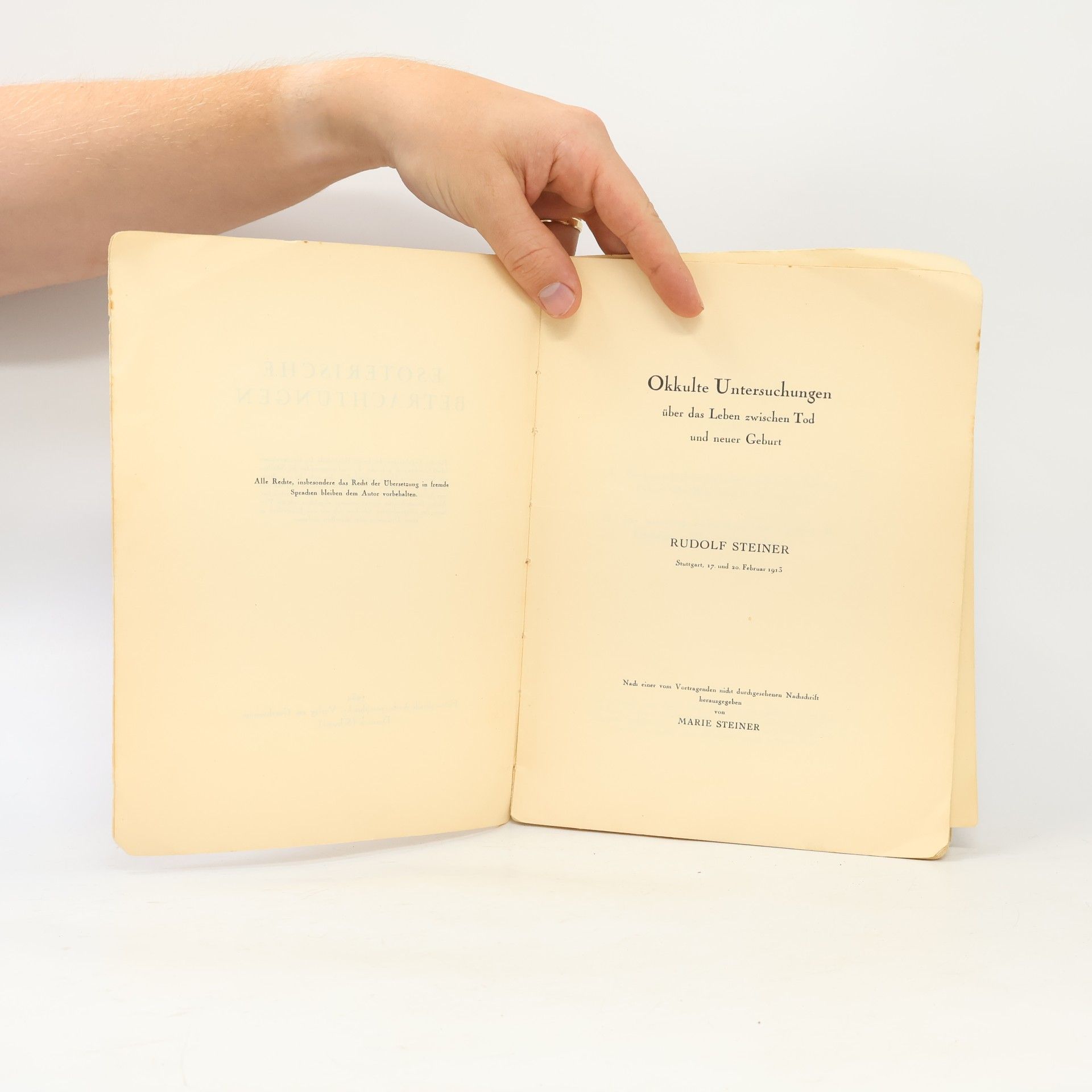 Rudolf Steiner Okkulte Untersuchungen über das Leben zwischen Tod und neuer Geburt