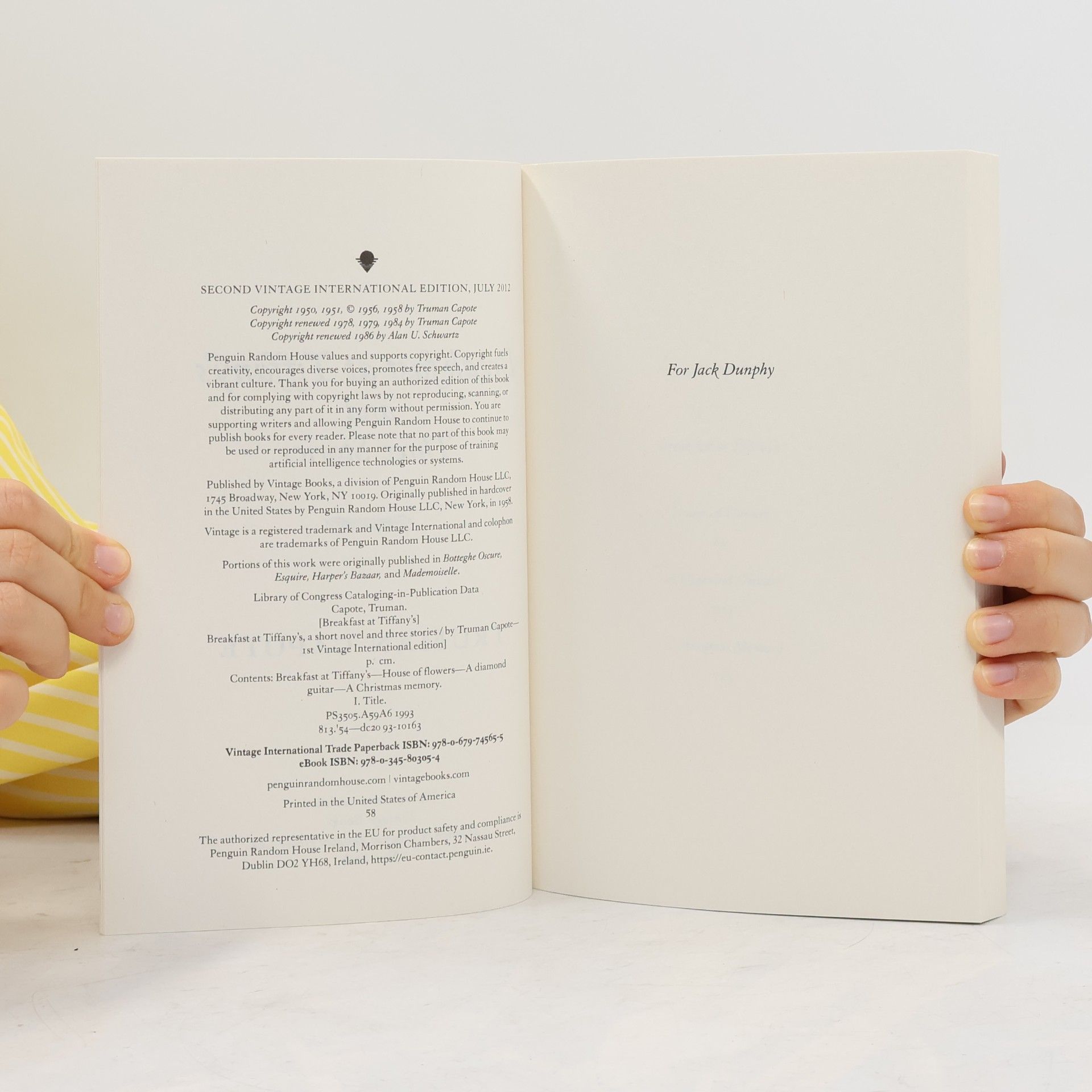 Truman Capote Breakfast at Tiffany's and Three Stories