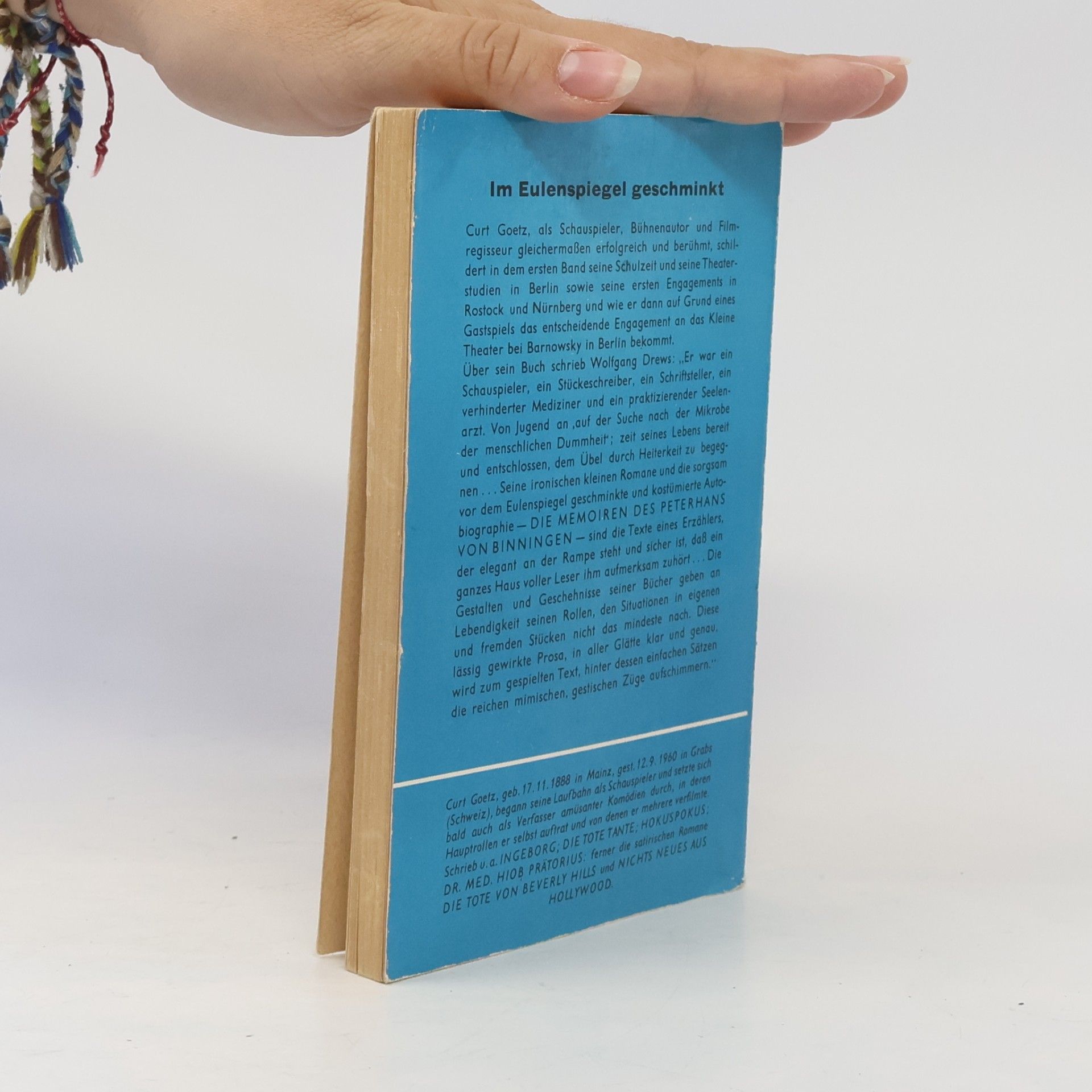 Curt Goetz Die Memoiren des Peterhans von Binningen
