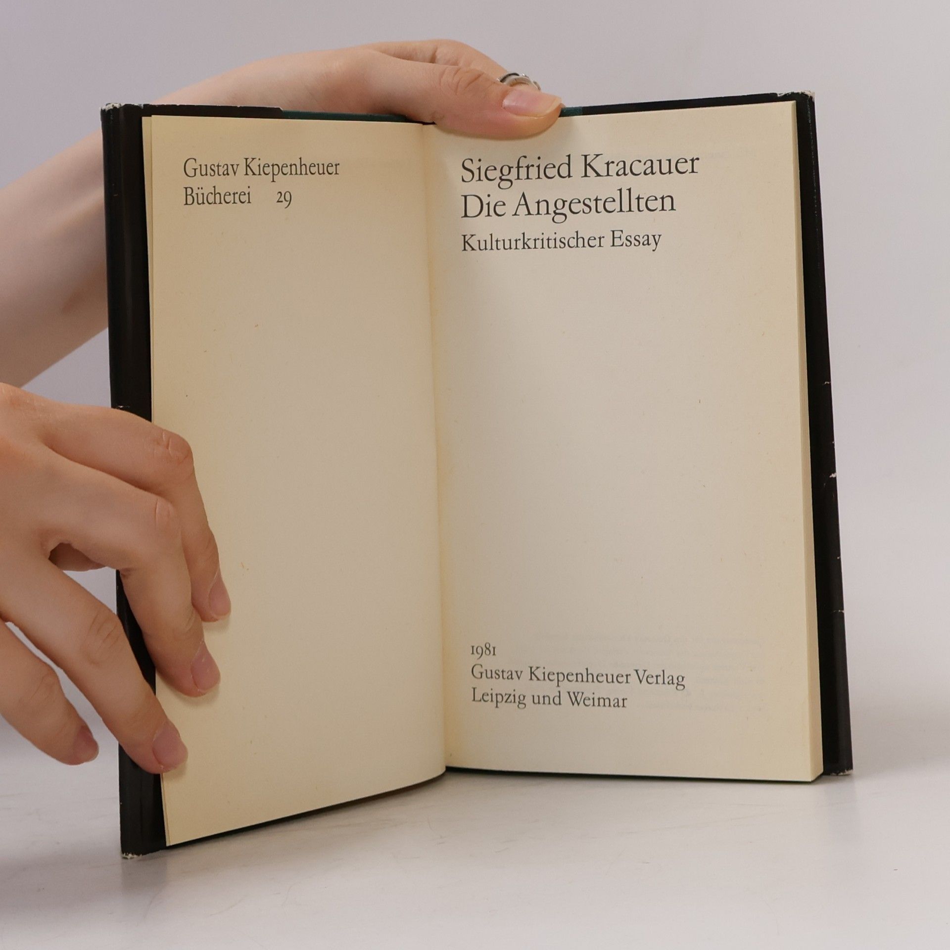 Siegfried Kracauer Die Angestellten