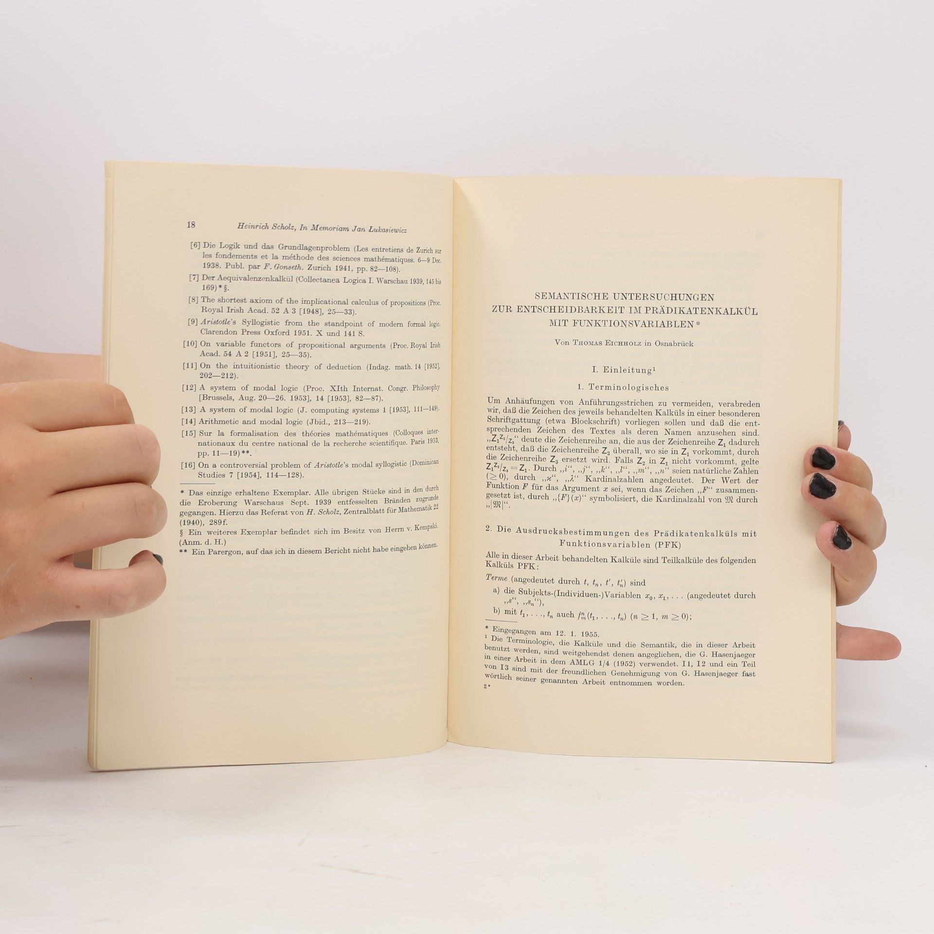 Hans Hermes Archiv für Mathematische Logik und Grundlagenforschung 3/1-2