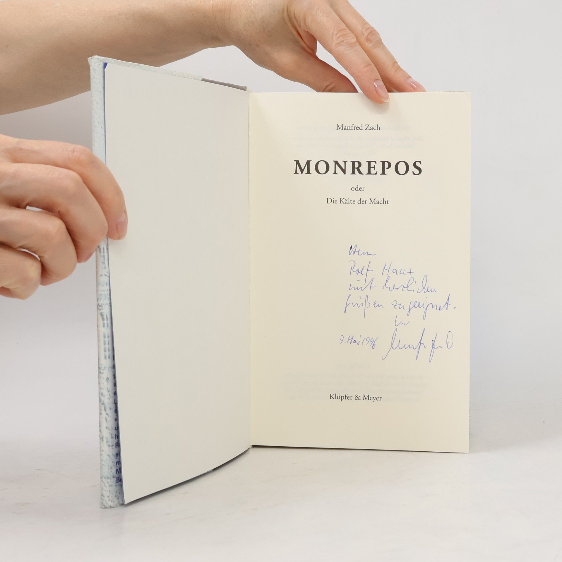 Manfred Zach Monrepos oder die Kälte der Macht