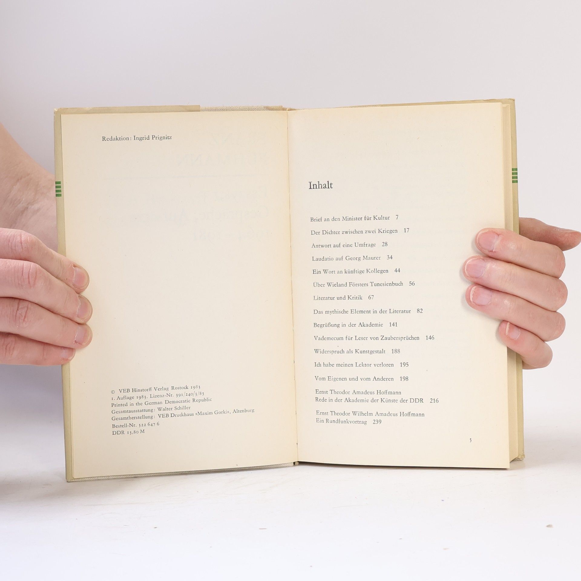 Franz Fühmann Essays, Gespräche, Aufsätze 1964-1981