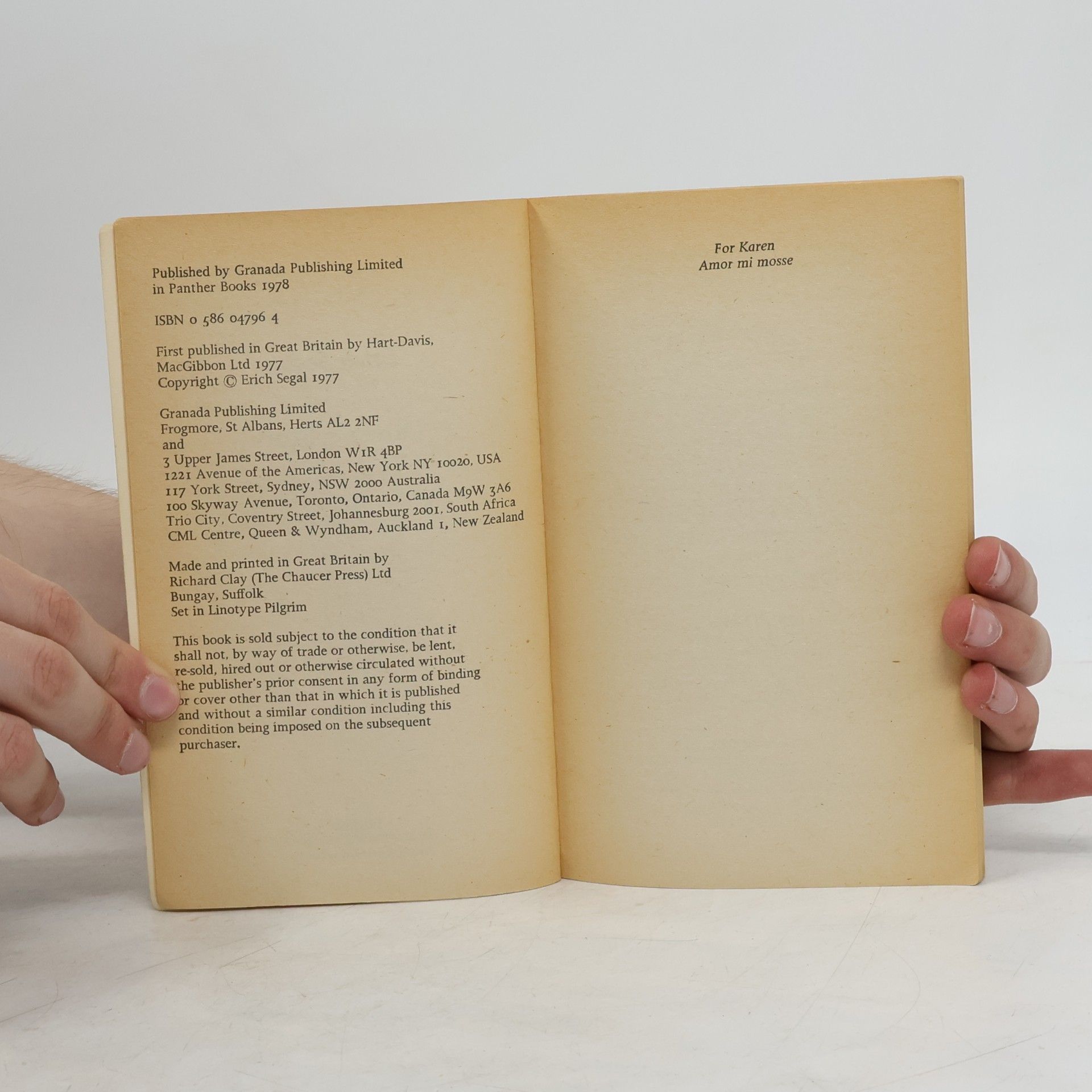 Erich Segal Oliver´s Story