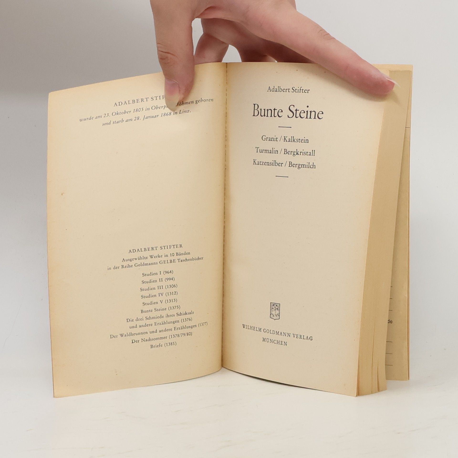 Adalbert Stifter Bunte Steine