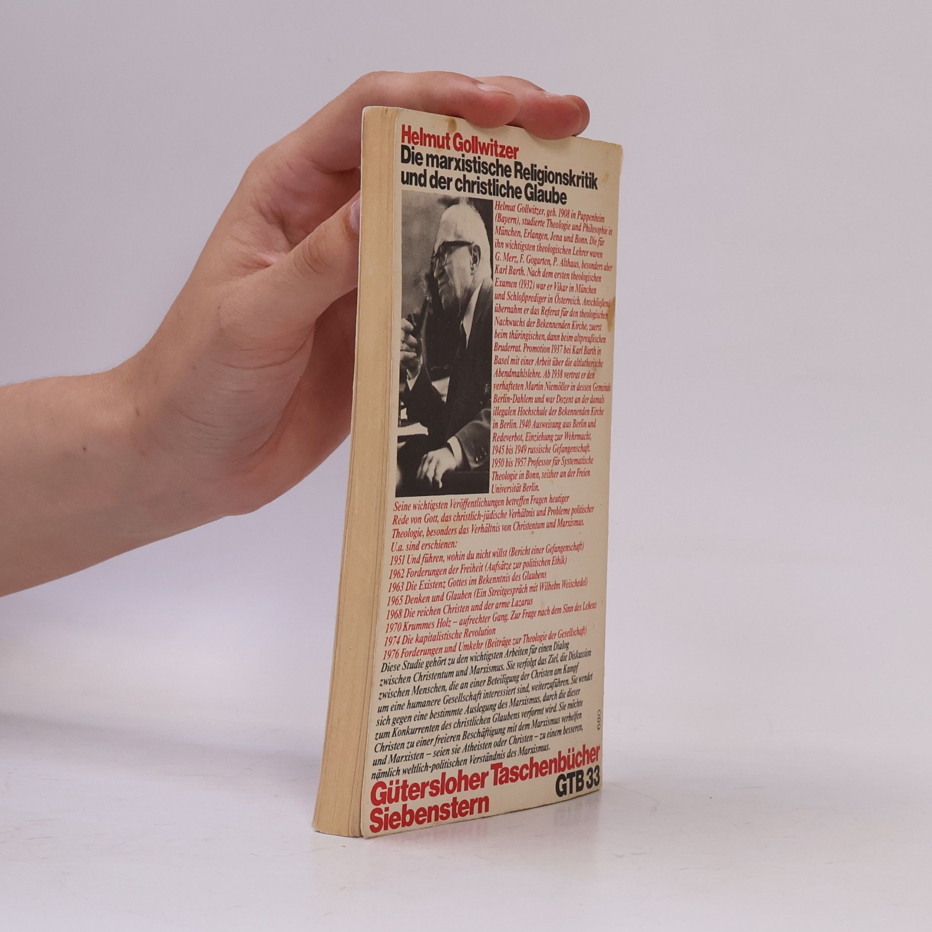 Helmut Gollwitzer GTB - 33: Die marxistische Religionskritik und der christliche Glaube