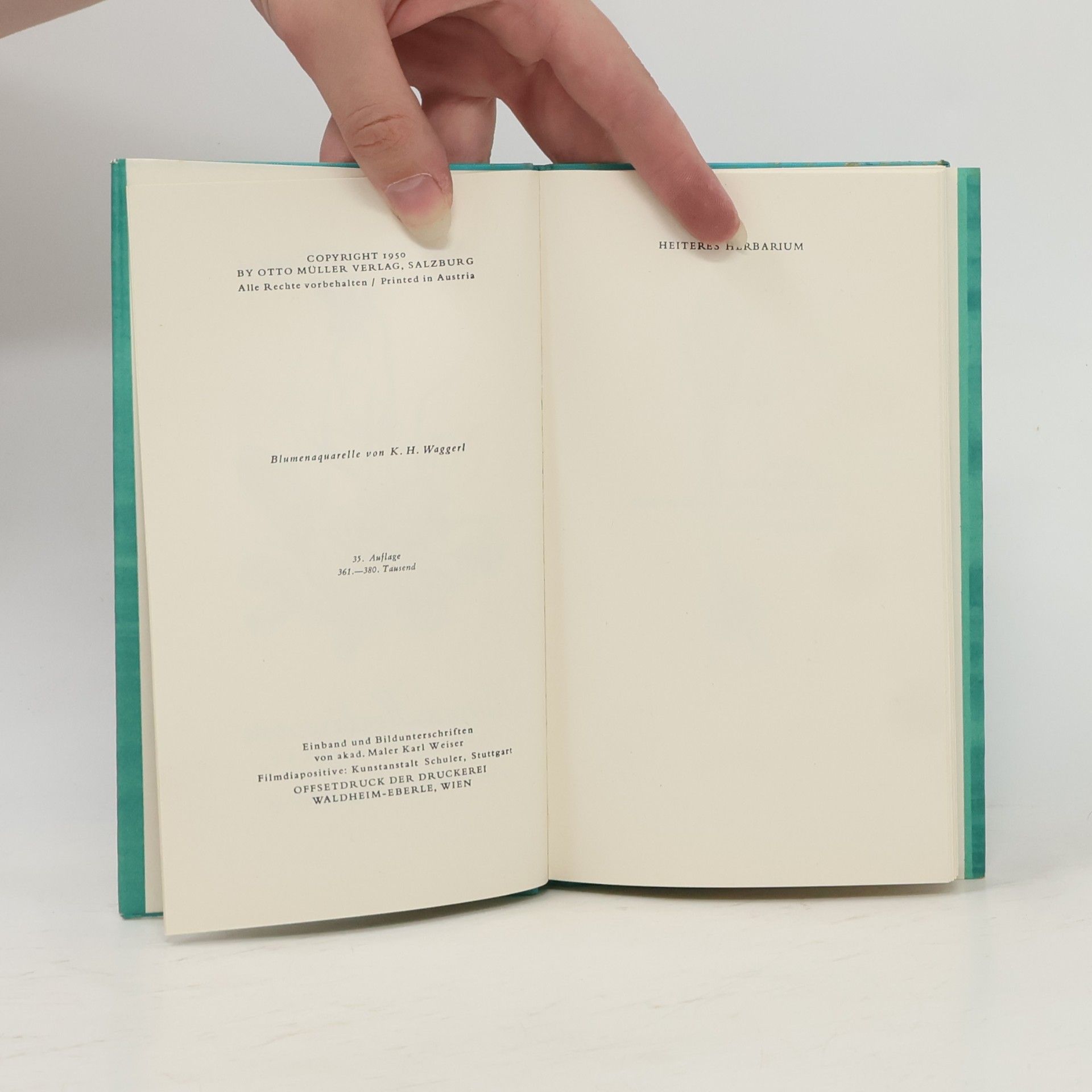 Karl Heinrich Waggerl Heiters Herbarium: Blumen und Verse