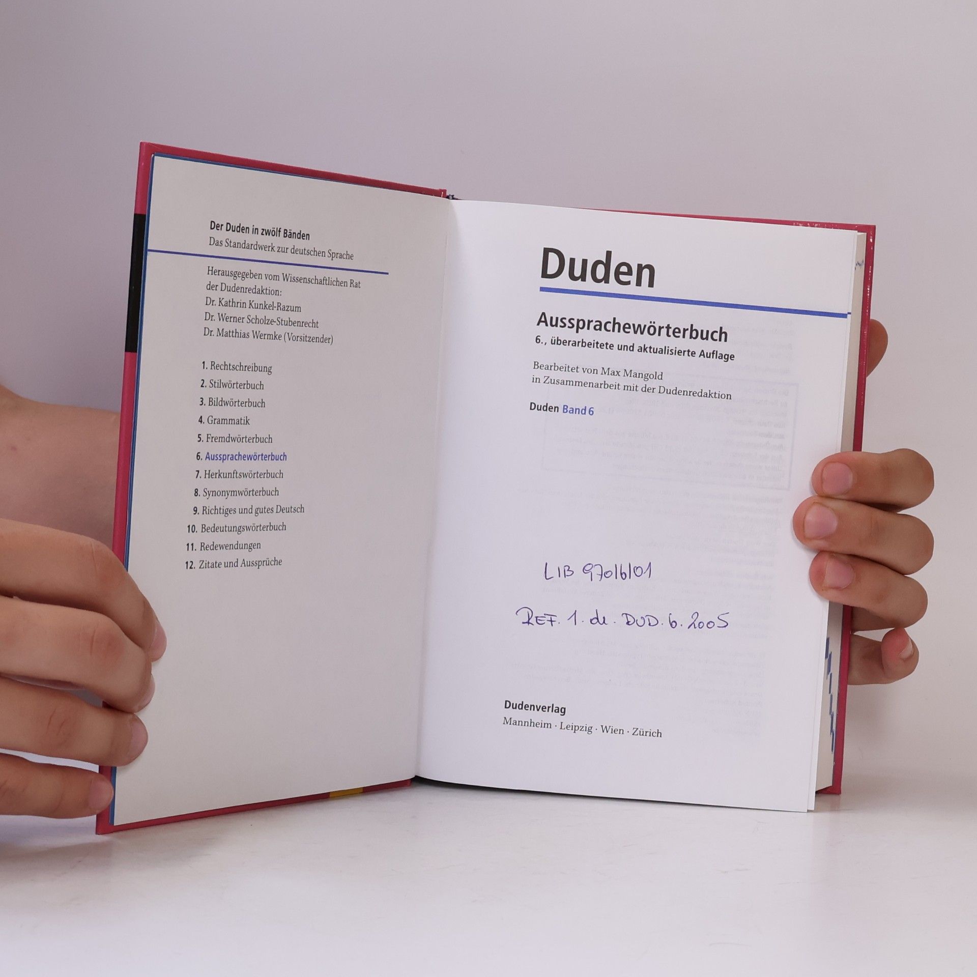Max Mangold Duden. Band 6, Aussprachewörterbuch