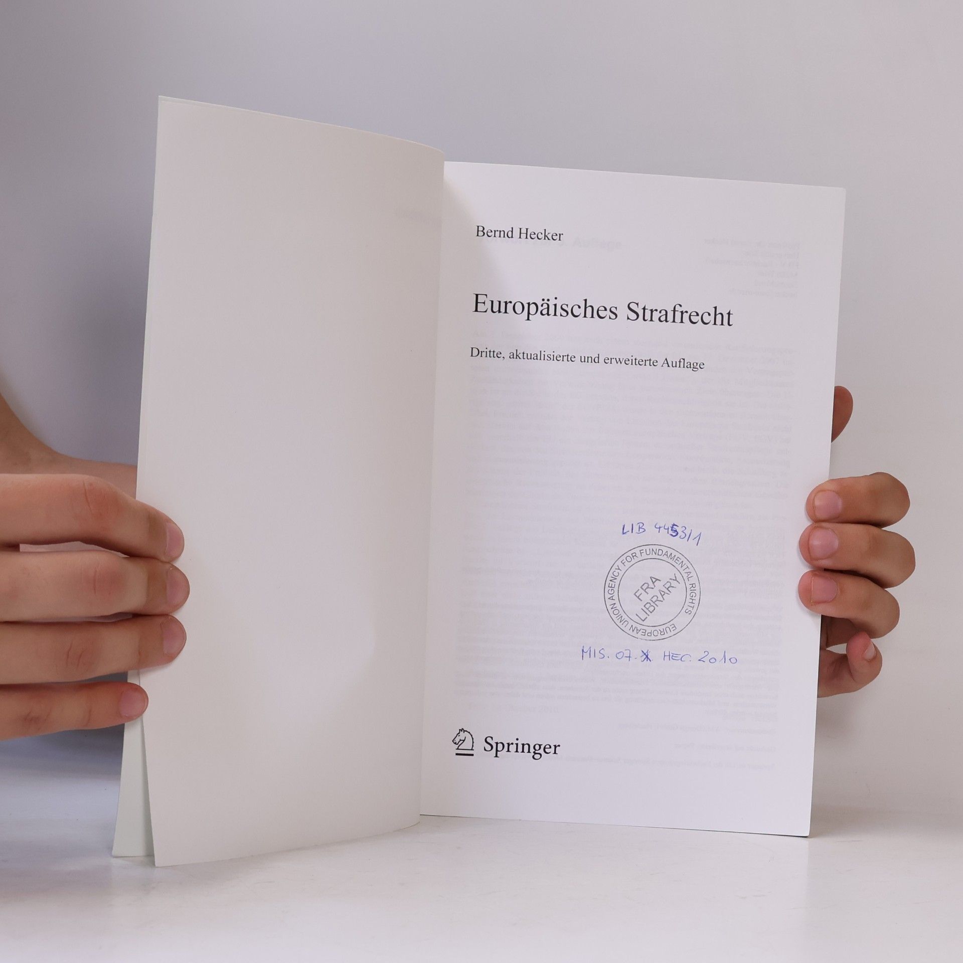 Bernd Hecker Springer-Lehrbuch: Europäisches Strafrecht - 3. Auflage