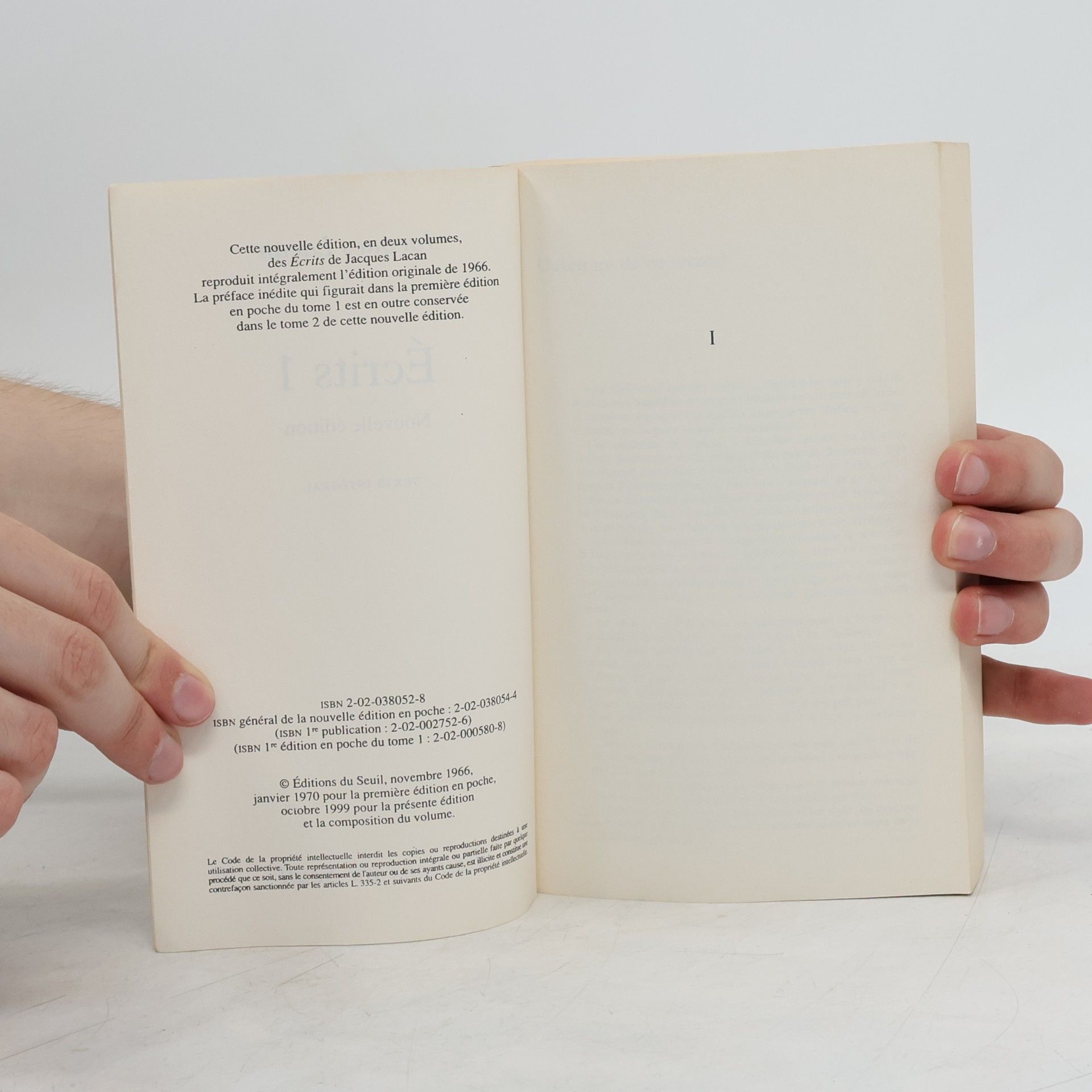 Jacques Lacan Points Essais - 1: Écrits I - Texte intégral
