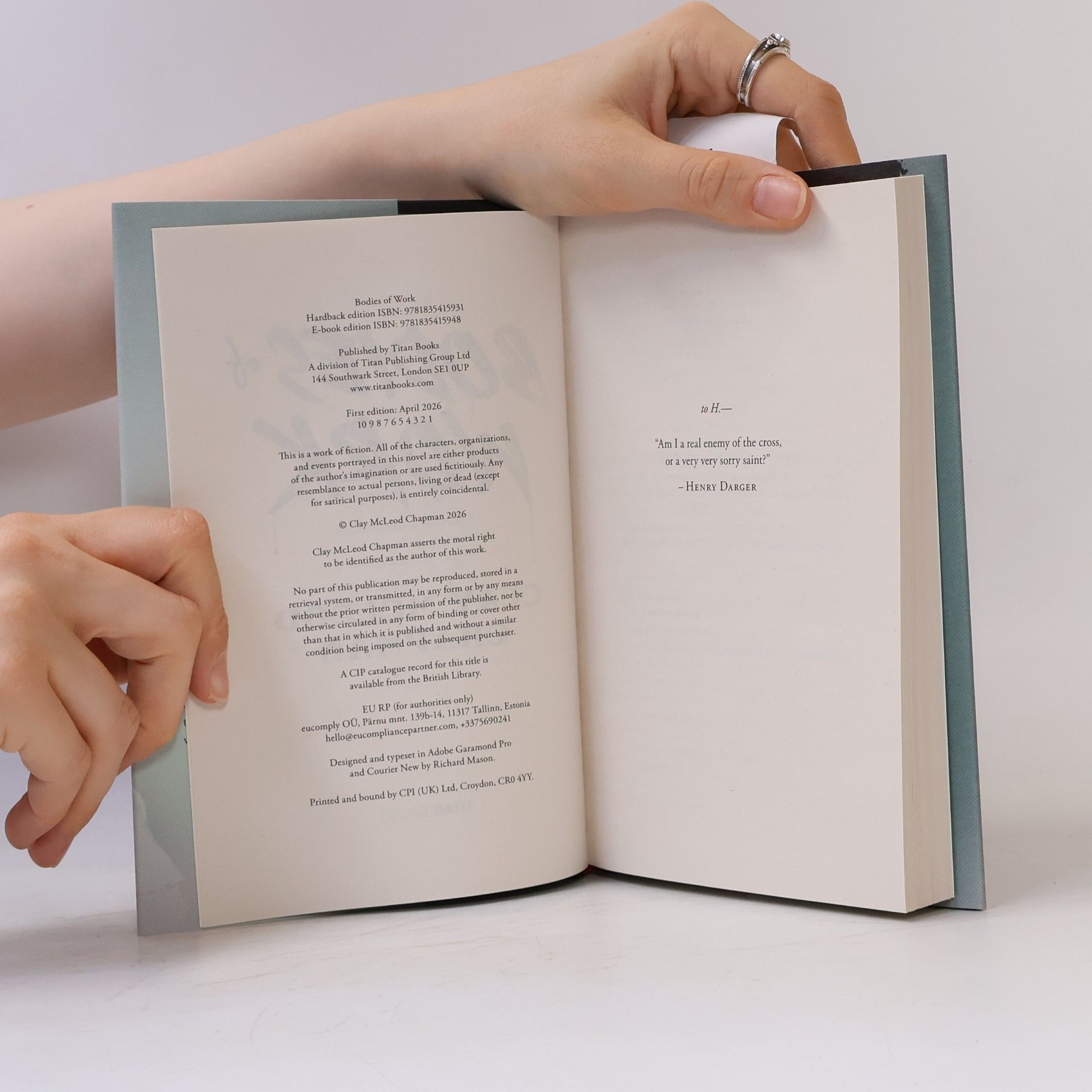 Clay McLeod Chapman Bodies of Work: A Novella