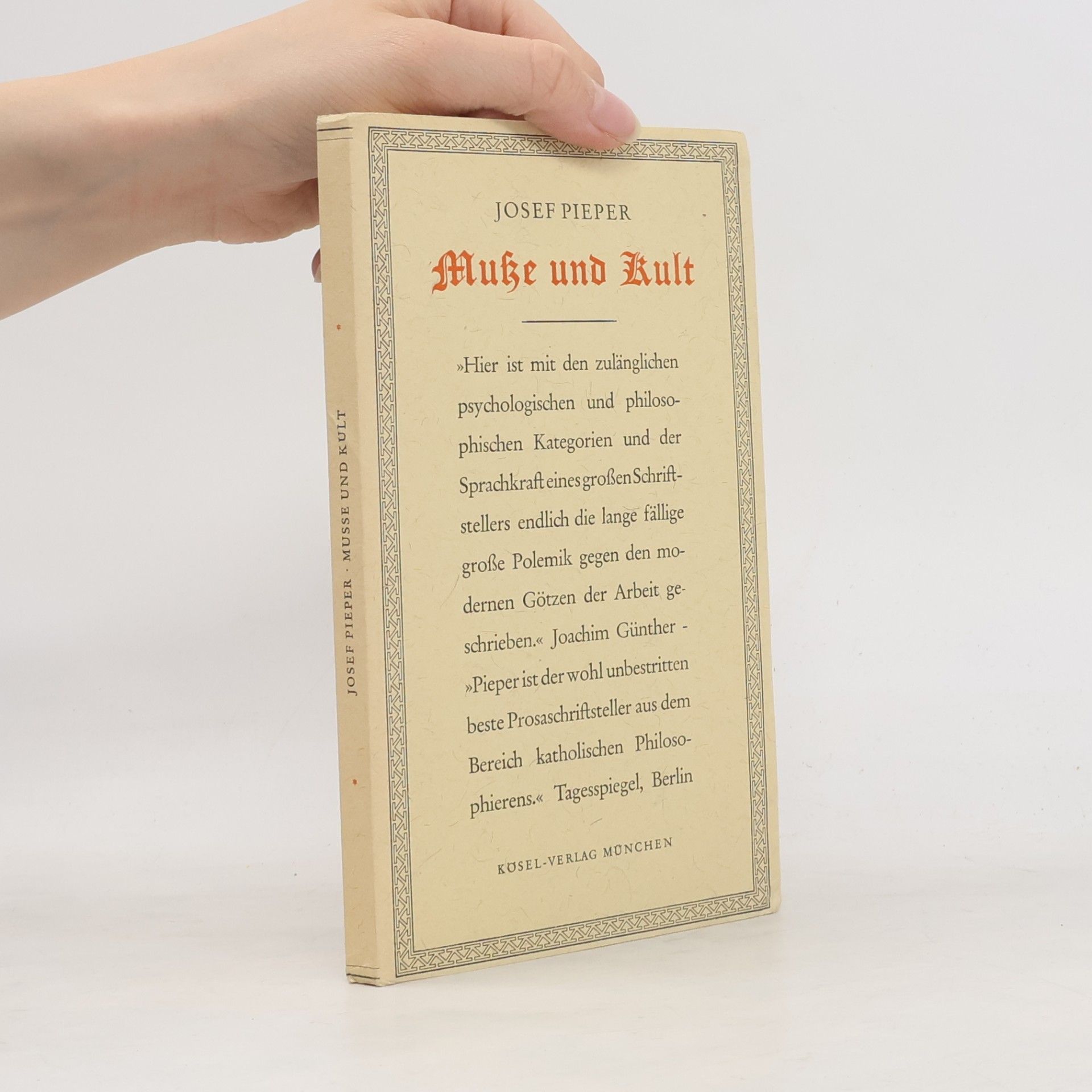 Josef Pieper Muße und Kult
