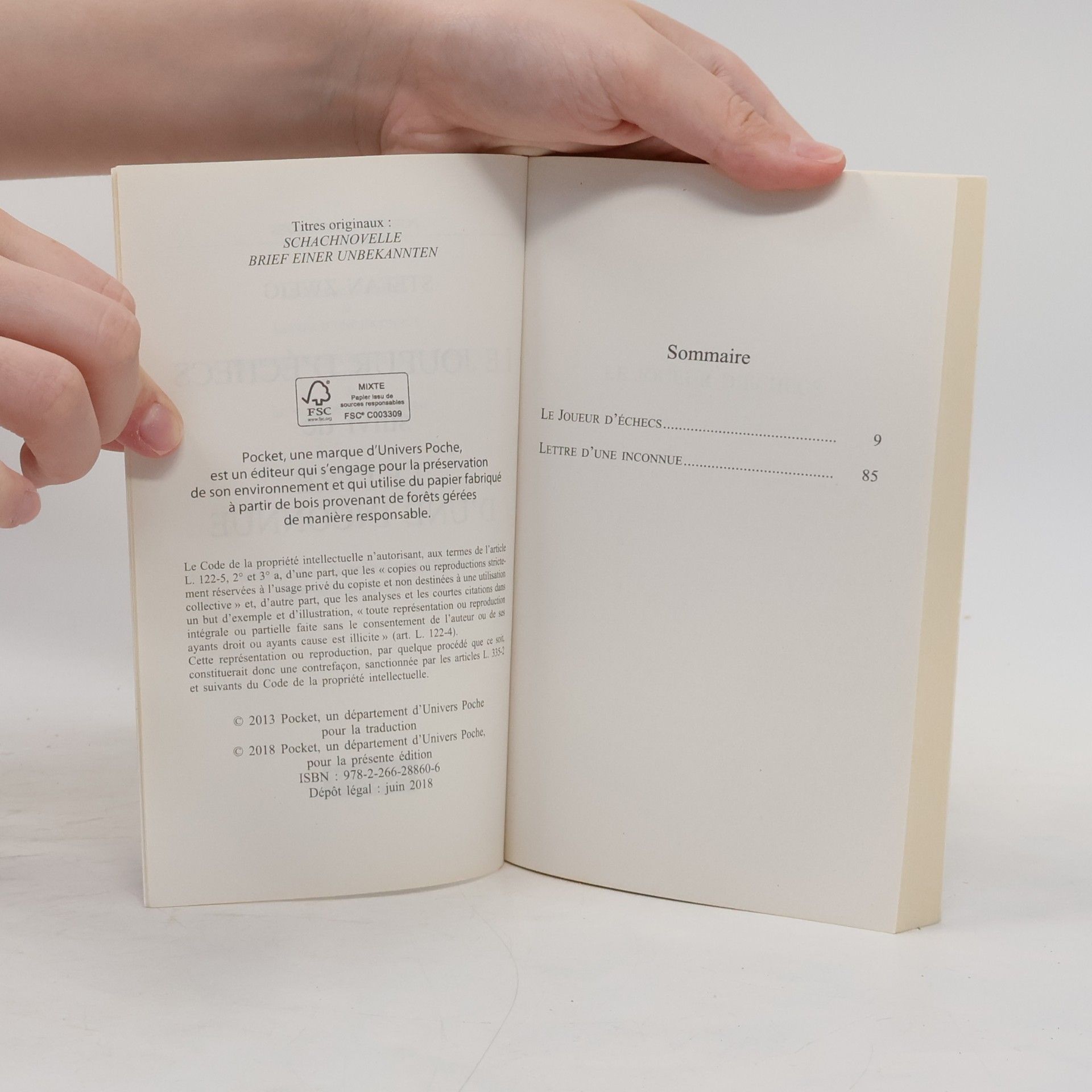 Stefan Zweig Classiques: Le Joueur d'échecs suivi de Lettre d'une inconnue