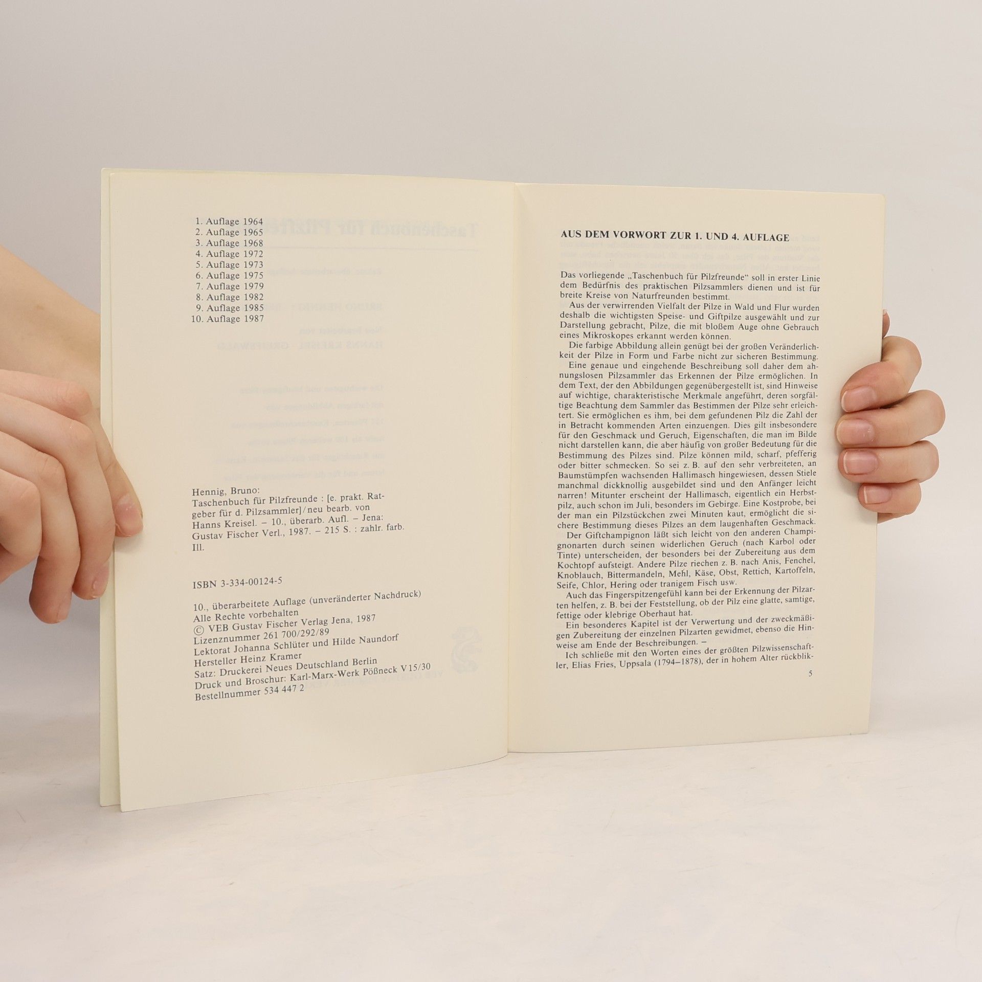 Hanns Kreisel Taschenbuch für Pilzfreunde