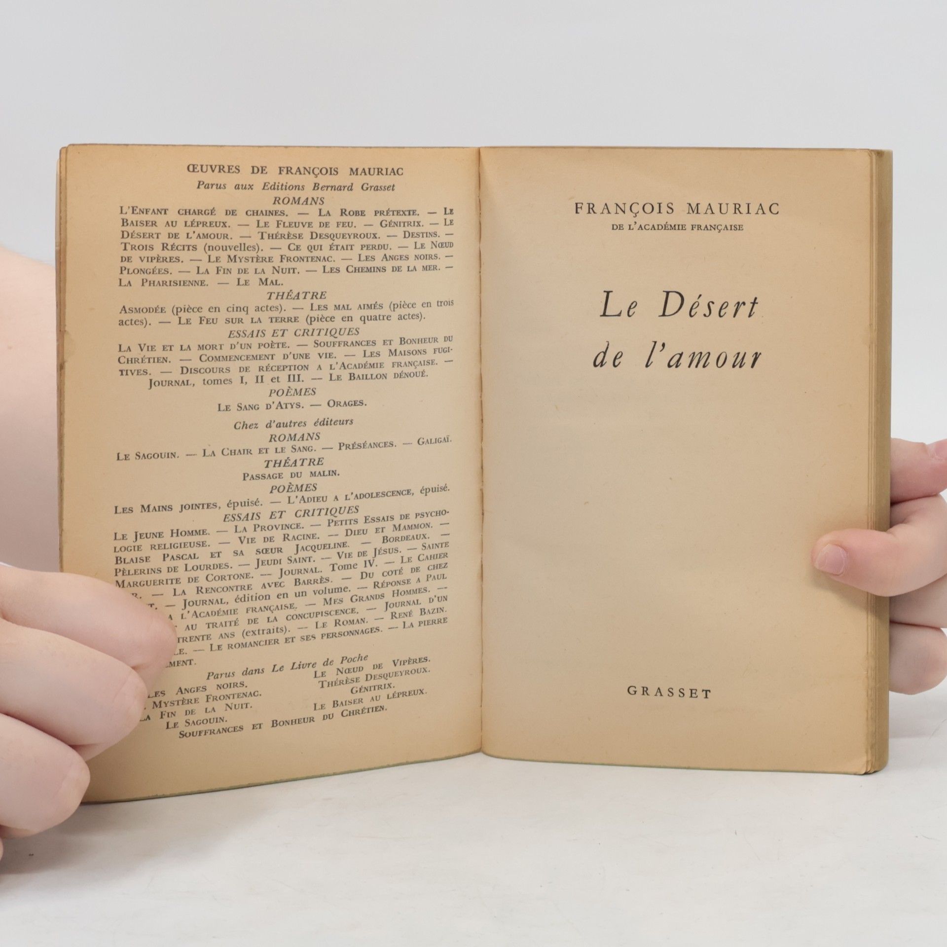 François Mauriac Le Désert de l'Amour