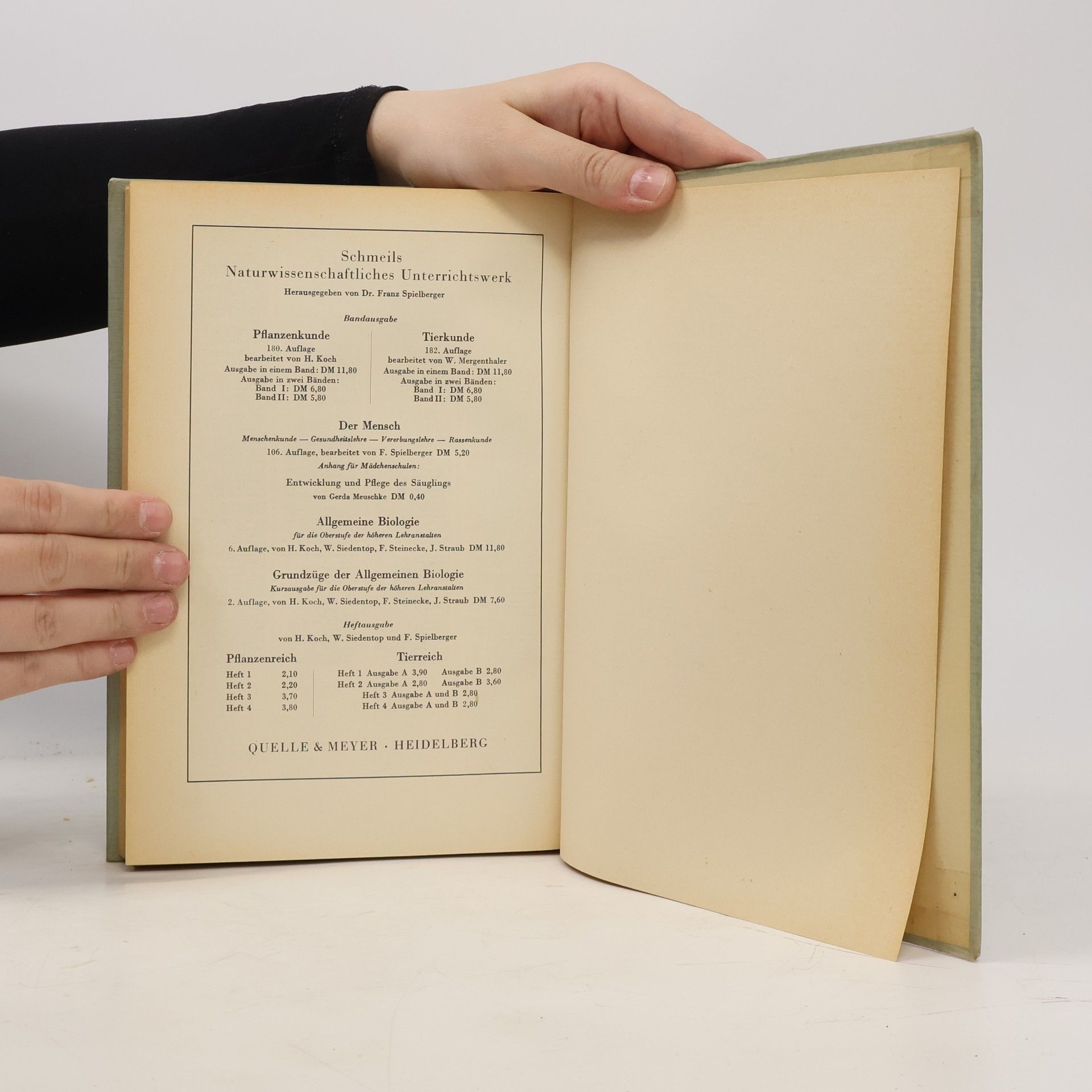 Otto Schmeil Allgemeinen Biologie