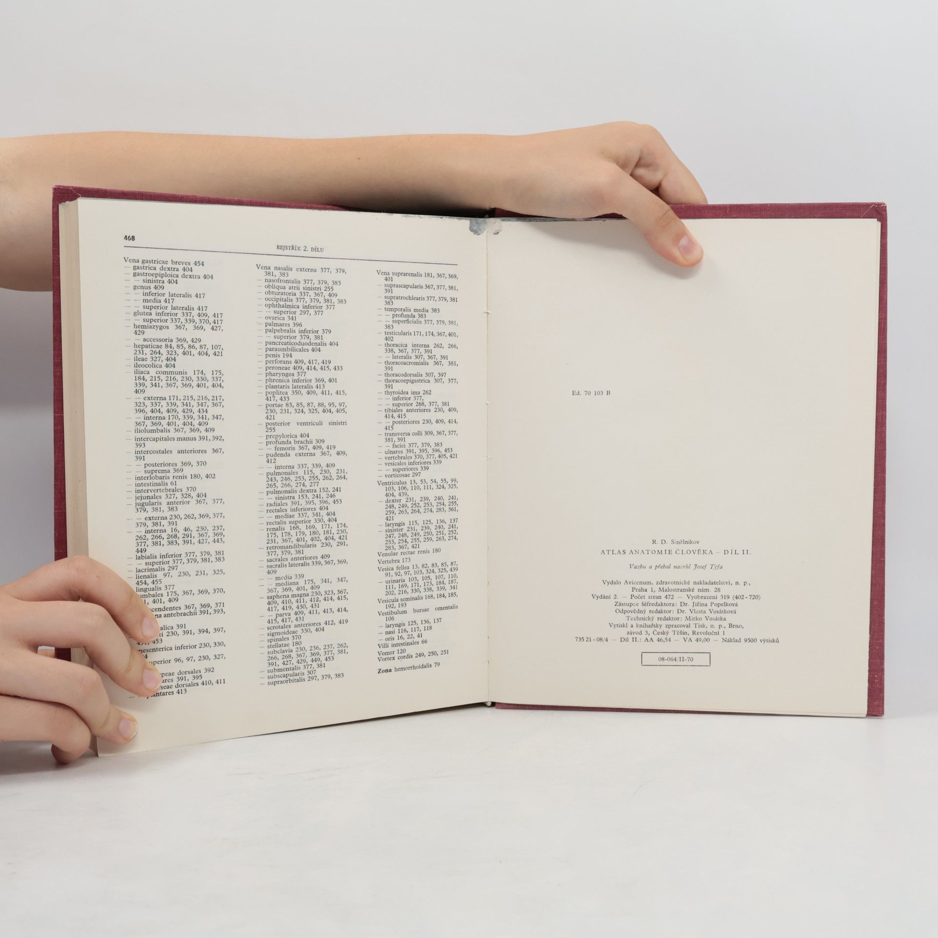 R. D. Sinělnikov Atlas a anatomie člověka. Díl II.