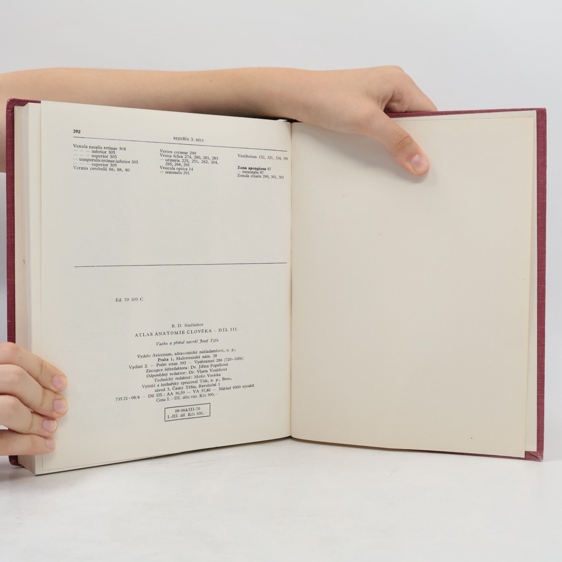 Rafail Davidovič Sinělnikov Atlas anatomie člověka III