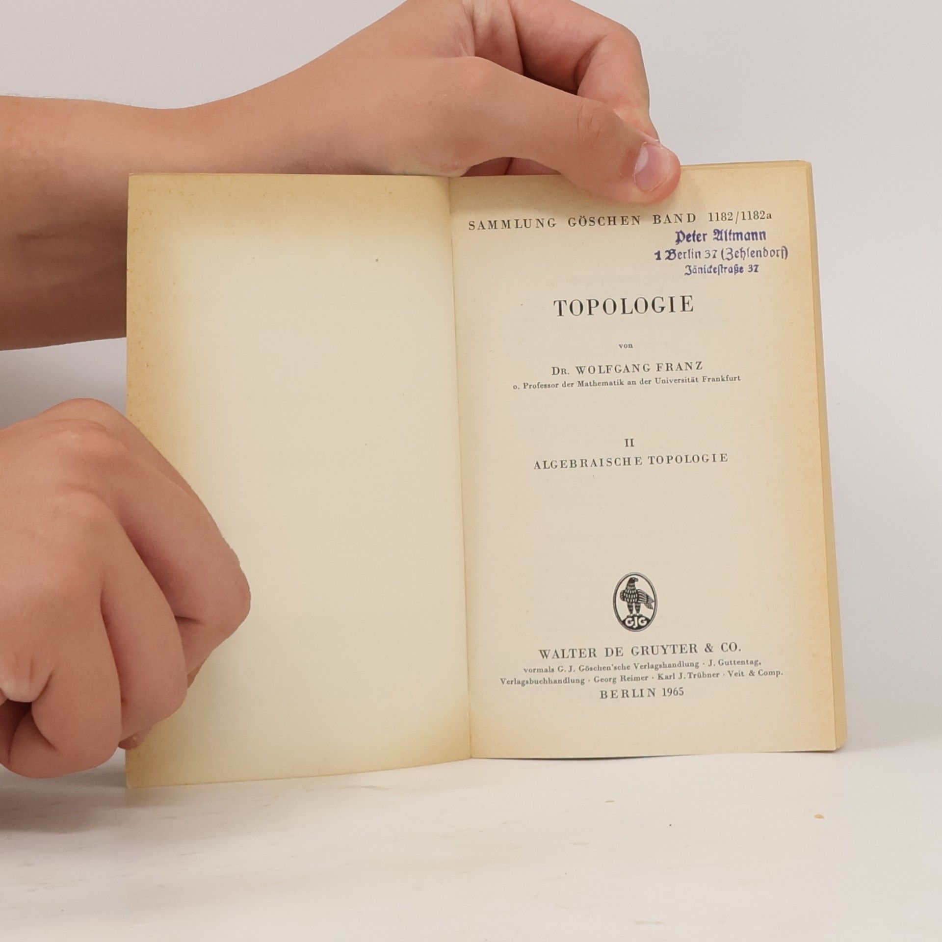 Wolfgang Franz Topologie II - Algebraische Topologie