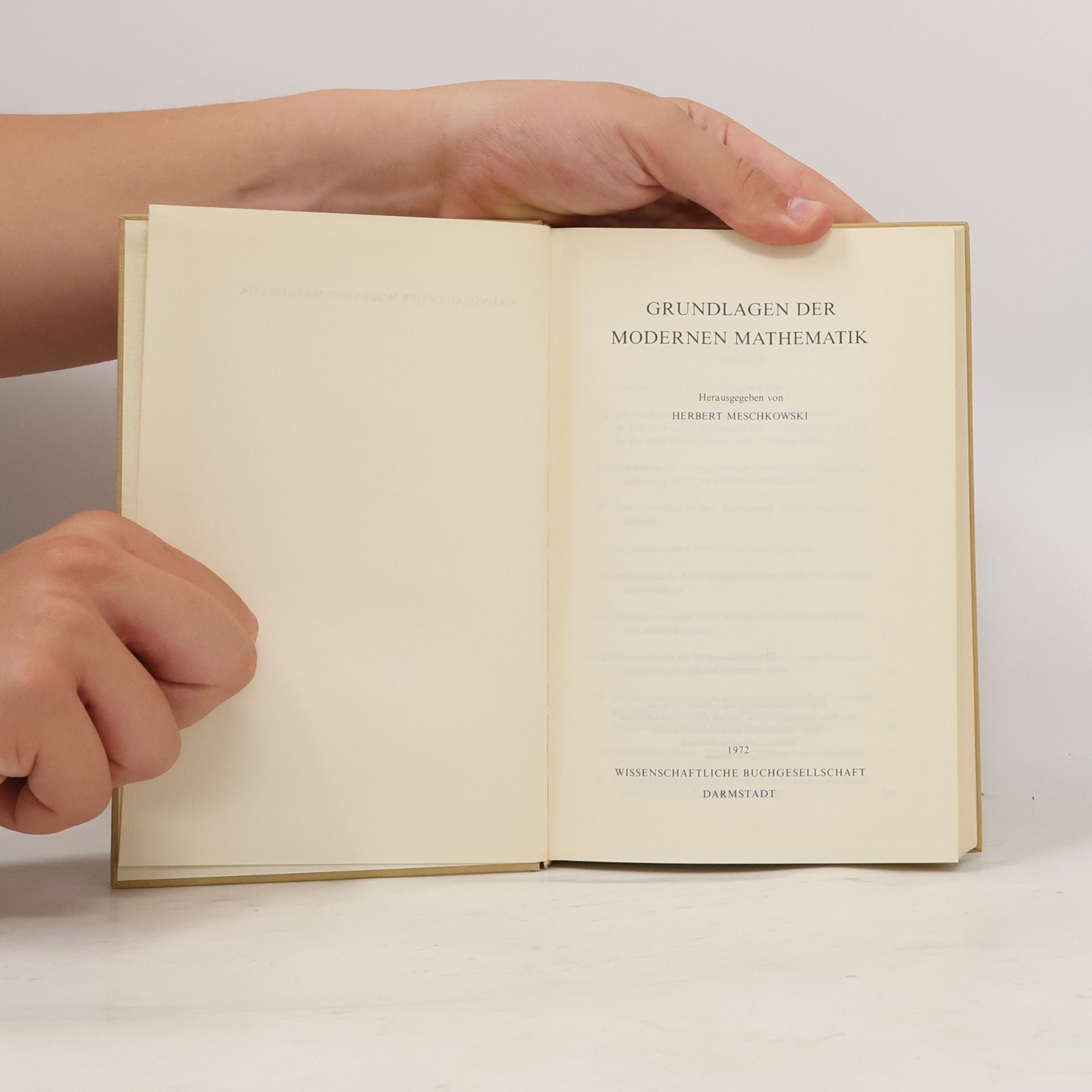 Herbert Meschkowski Grundlagen der modernen Mathematik Grundlagen der Modernen Mathematik