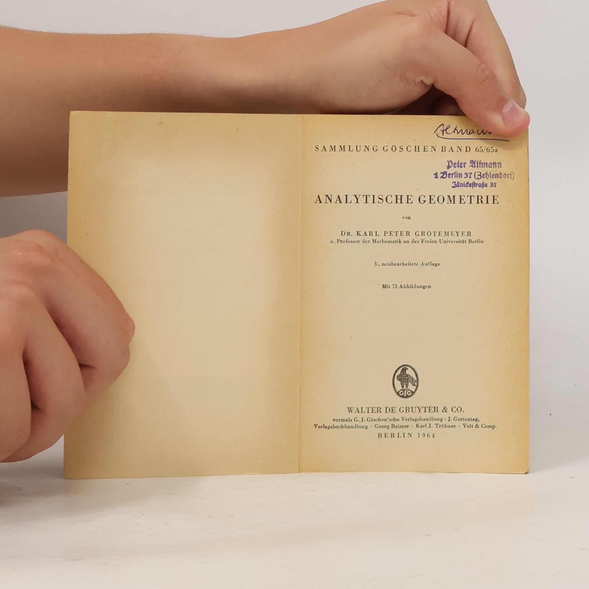 Karl Peter Grotemeyer Analytische Geometrie