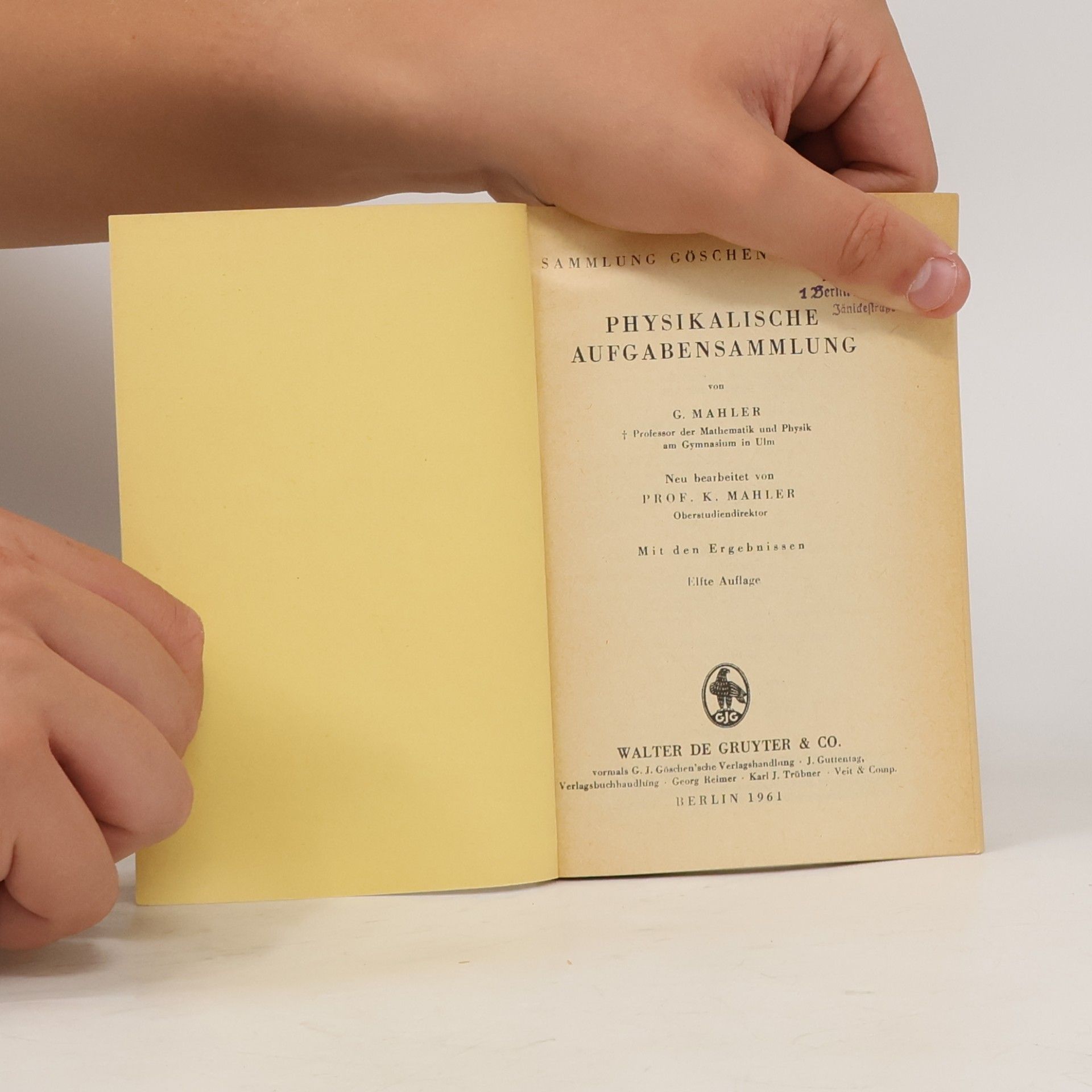G. Mahler Physikalische aufgabensammlung Band 243