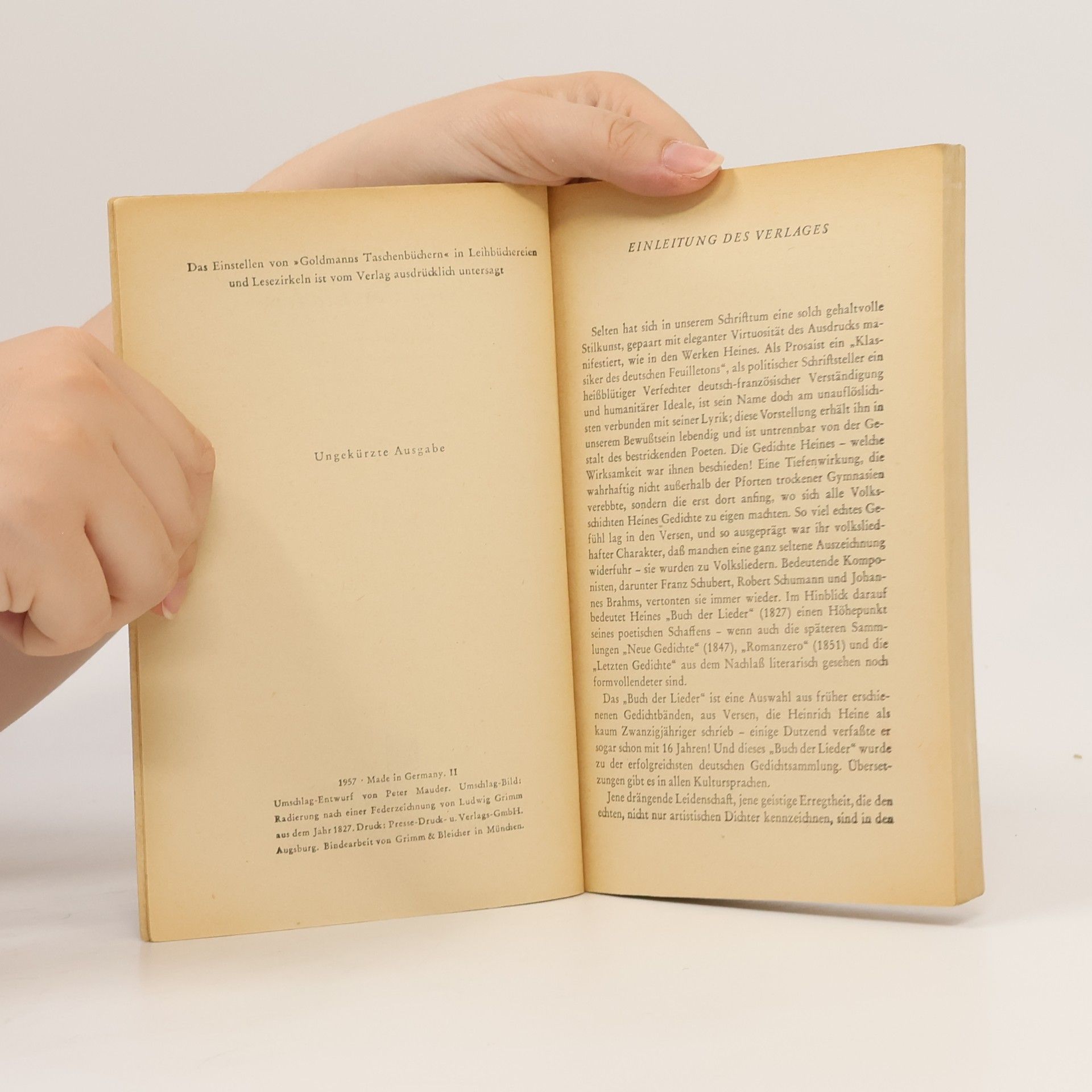 Heinrich Heine Buch der Lieder