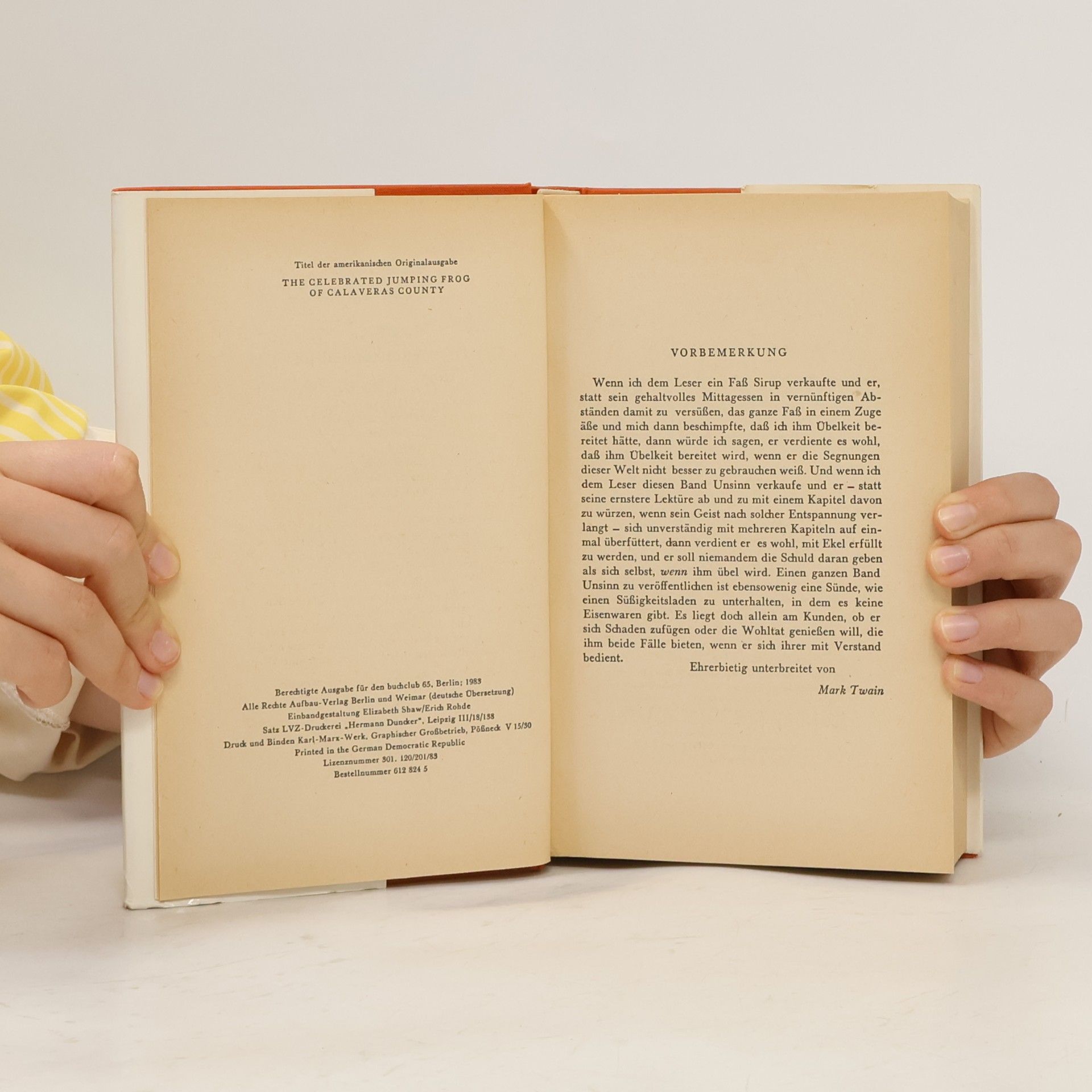 Mark Twain Der berühmte Springfrosch von Calaveras