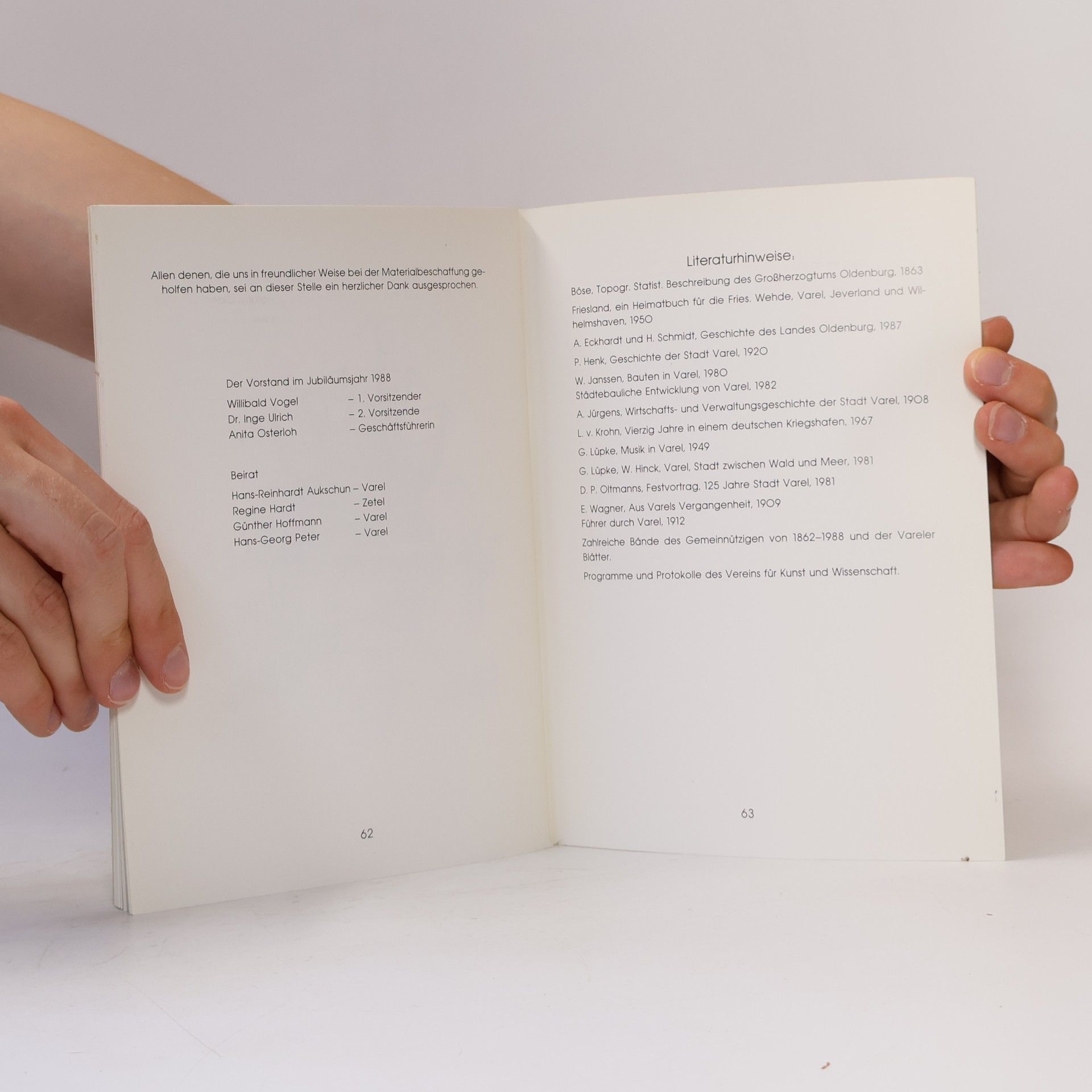 kolektiv 25 Jahre 1863-1988 Veren für Kunst und Wissenschaft Varel