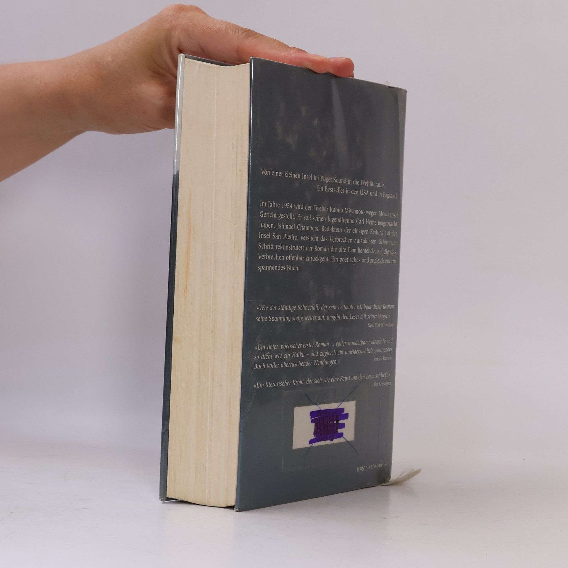 David Guterson Schnee, der auf Zedern fällt
