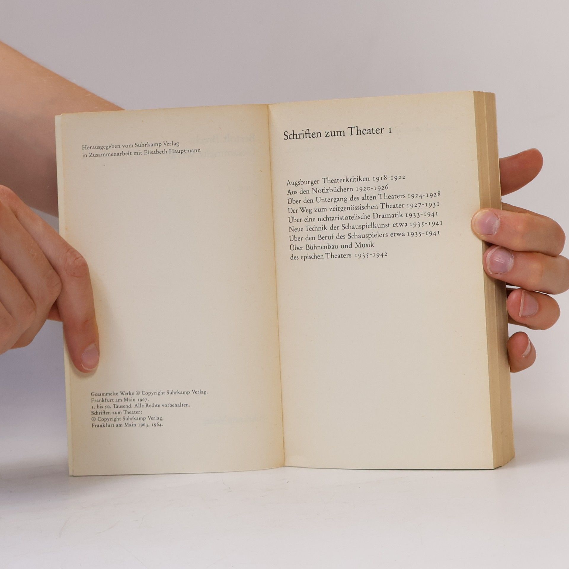 Bertolt Brecht Gesammelte Werke 15. Schriften zum Theater 1