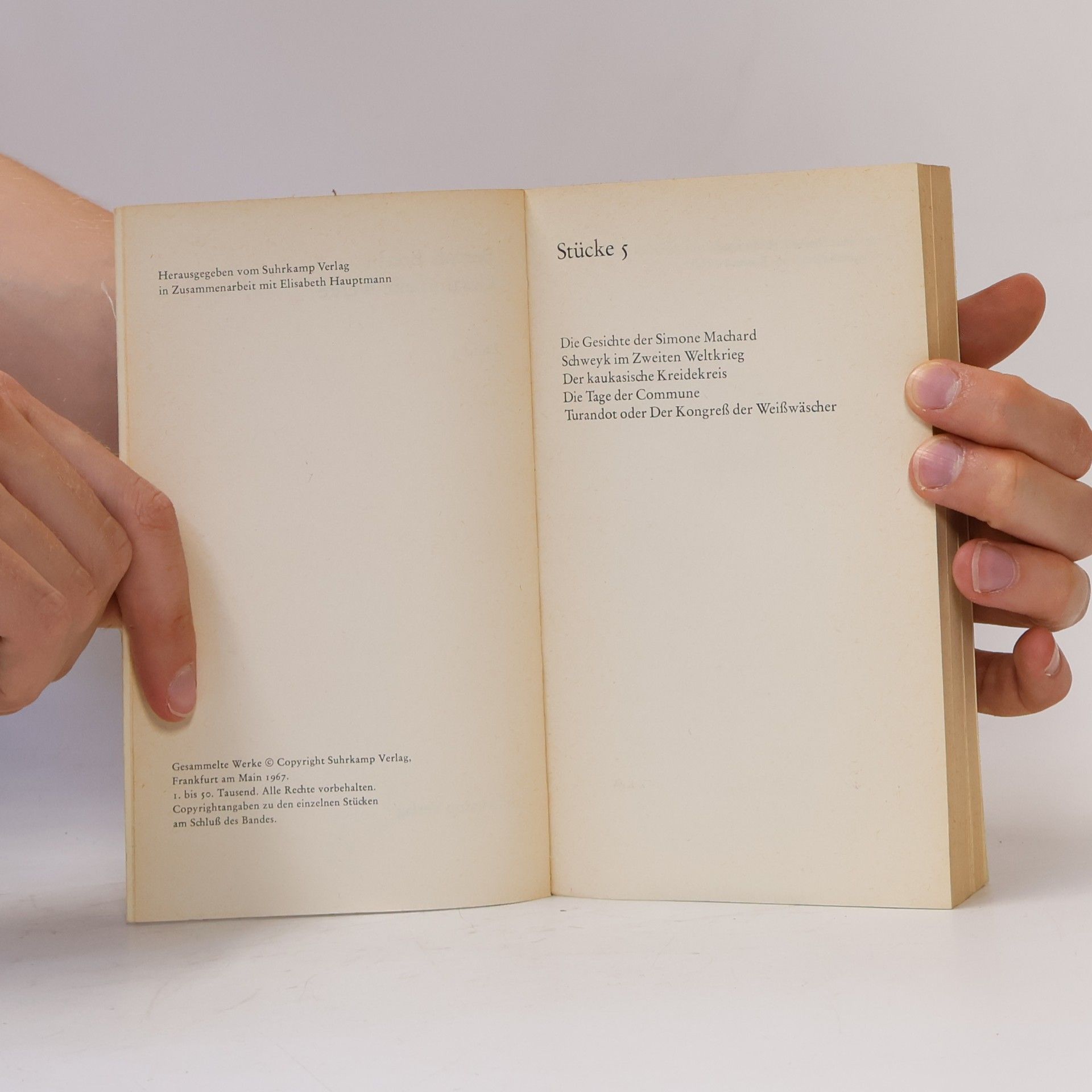Bertolt Brecht Gesammelte Werke 5. Stücke 5
