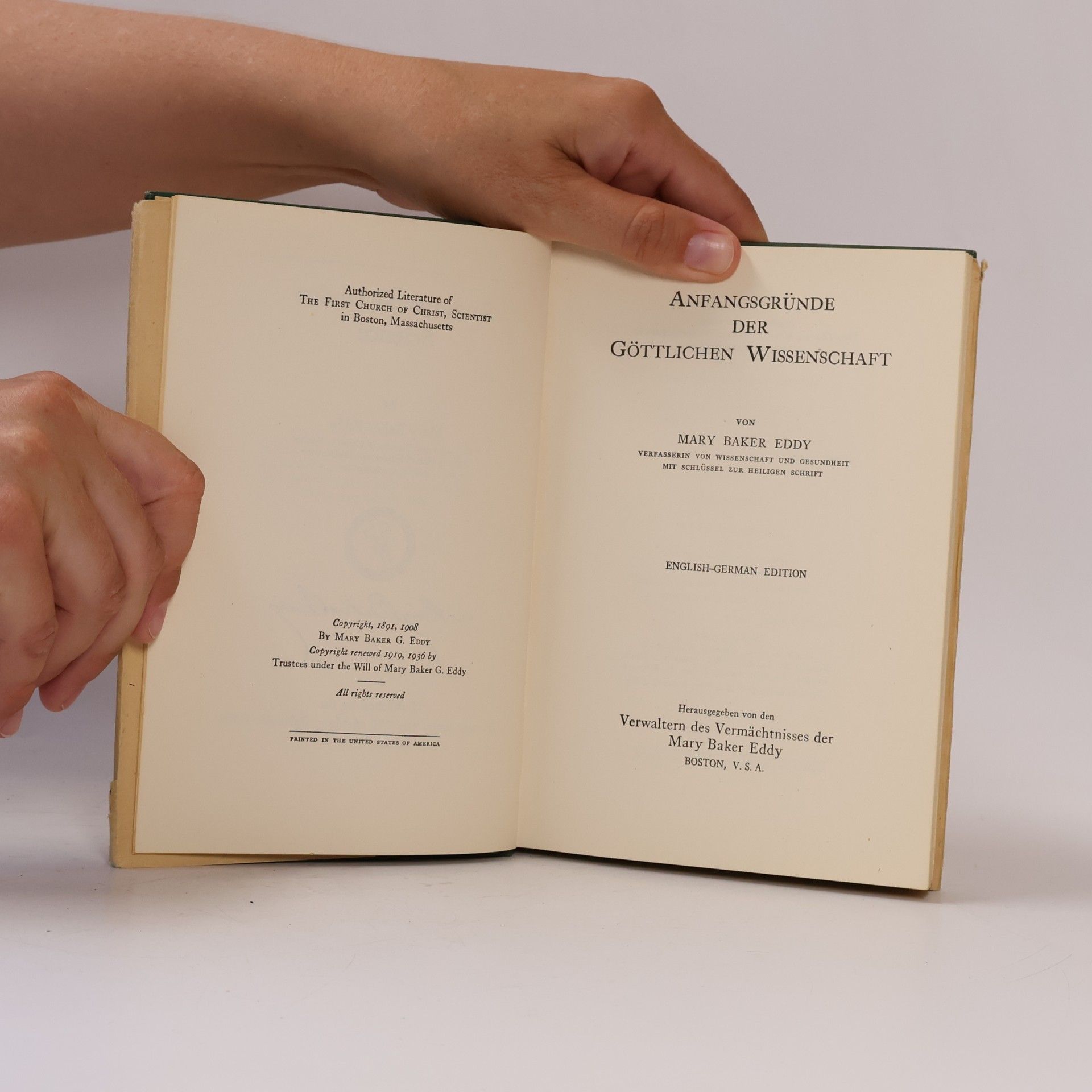 Mary Baker Eddy Anfangsgründe der Göttlichen Wissenschaft