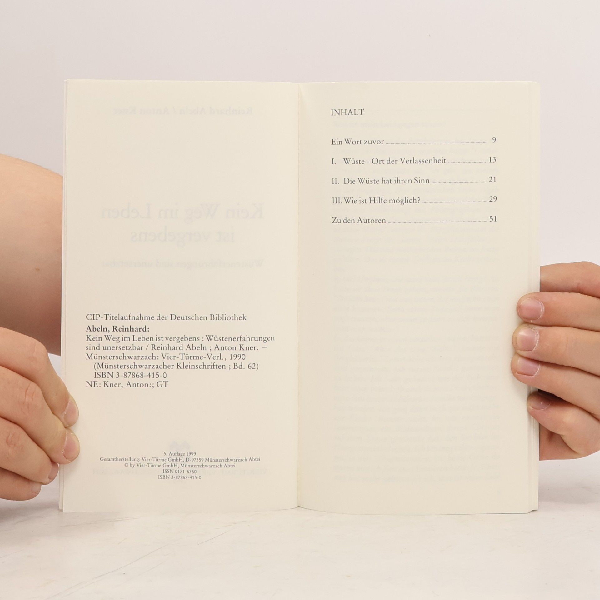 Reinhard Abeln Münsterschwarzacher Kleinschriften - 62: Kein Weg im Leben ist vergebens