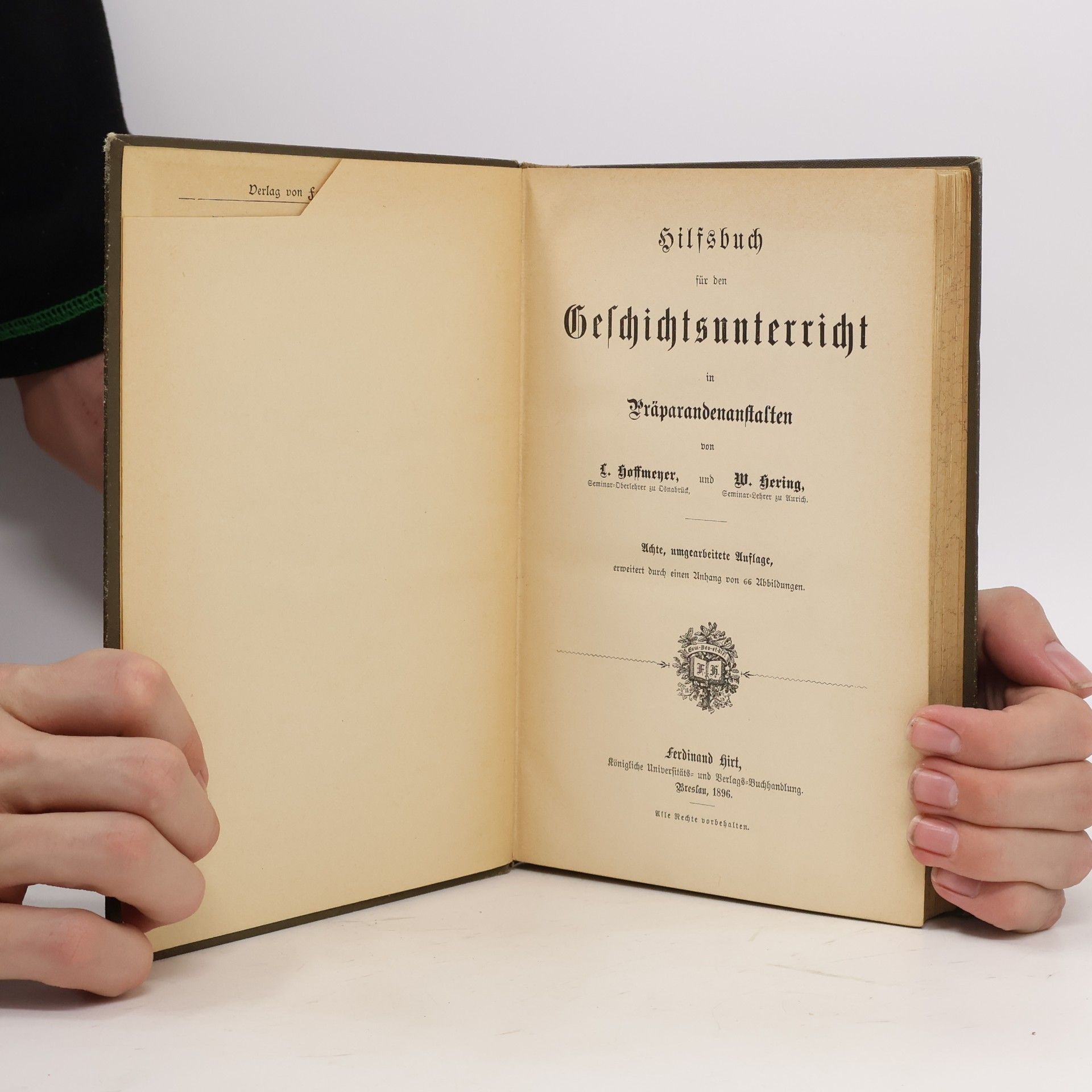 Ludwig Hoffmeyer Hilfsbuch für den Geschichtsunterricht in Präparandenanstalten
